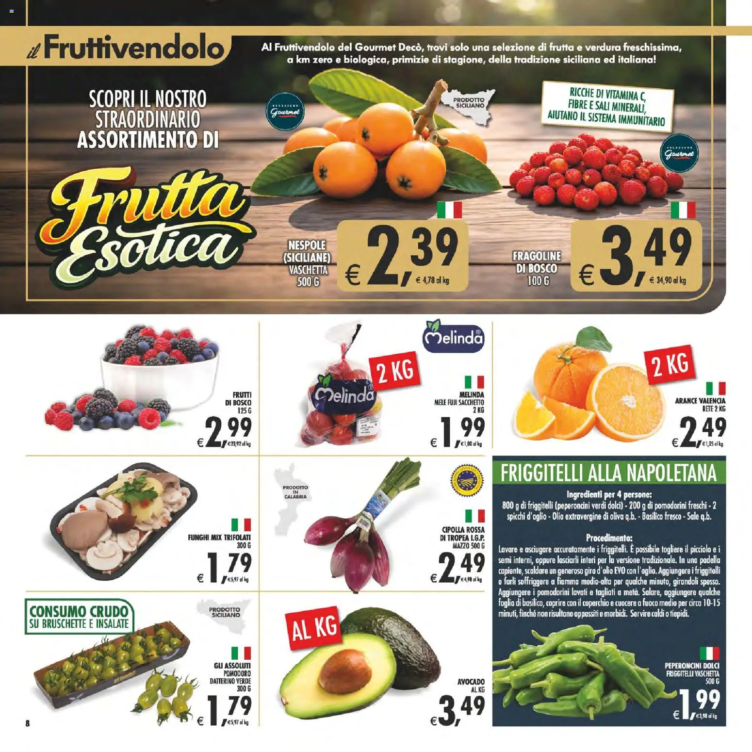 Volantino Decò del 28.04.2026 | Pagina: 8 | Prodotti: Pomodorini, Mele, Funghi, Basilico