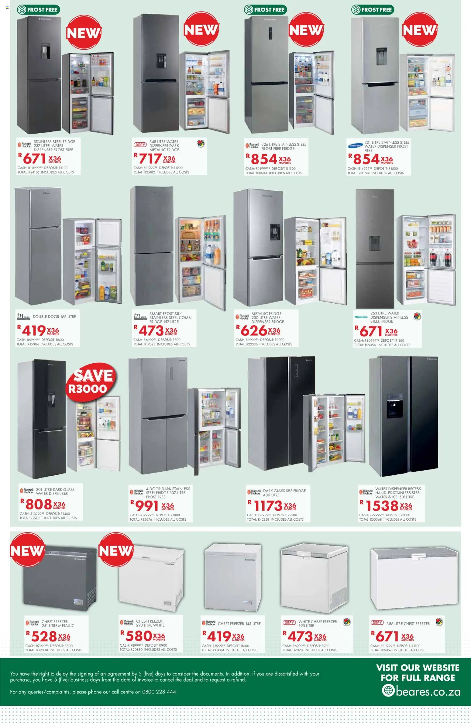 New Beares catalogue – valid from 10/08/2026 | Page: 11 | Products: Phone, Fridge, Chest freezer, Water