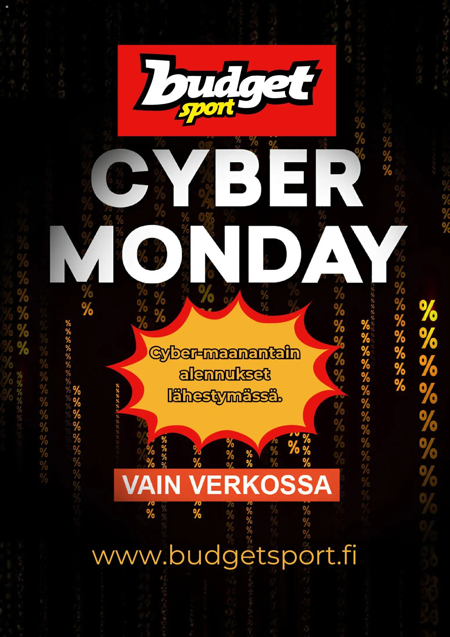 Budget Sport Cyber Monday -ennakkoilmoitus – voimassa 30/10/2026 alkaen | Sivu: 1