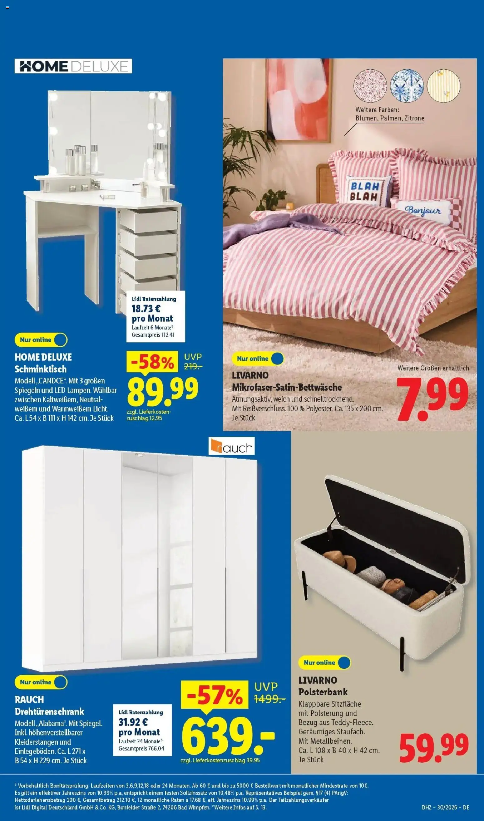 Lidl Prospekt Emlichheim – gültig ab 20.07.2026 | Seite: 37 | Produkte: Drehtürenschrank, Schminktisch, Bad, Dressing