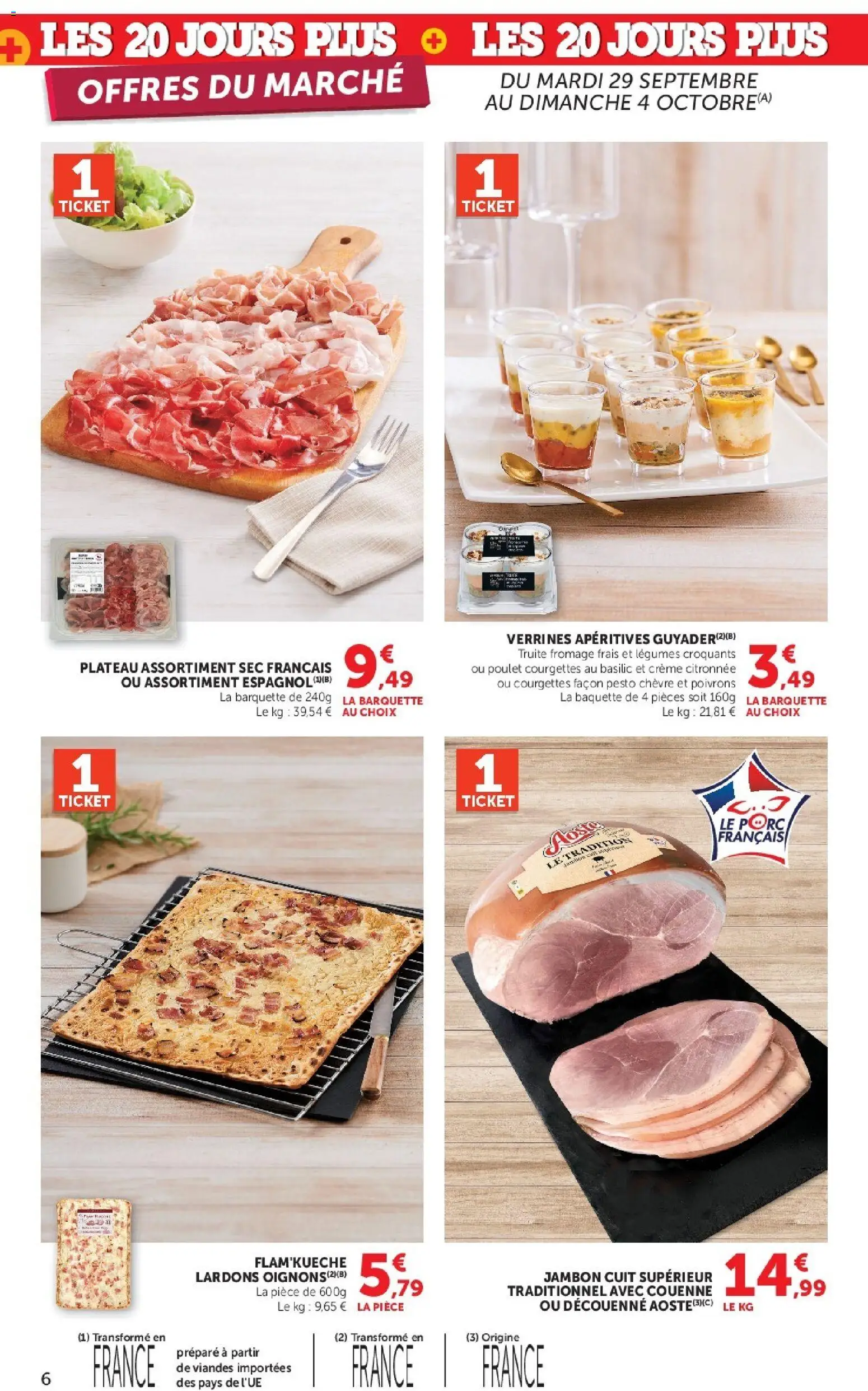 {H1} | Page: 6 | Produits: Plateau, Lardons, Fromage, Crème
