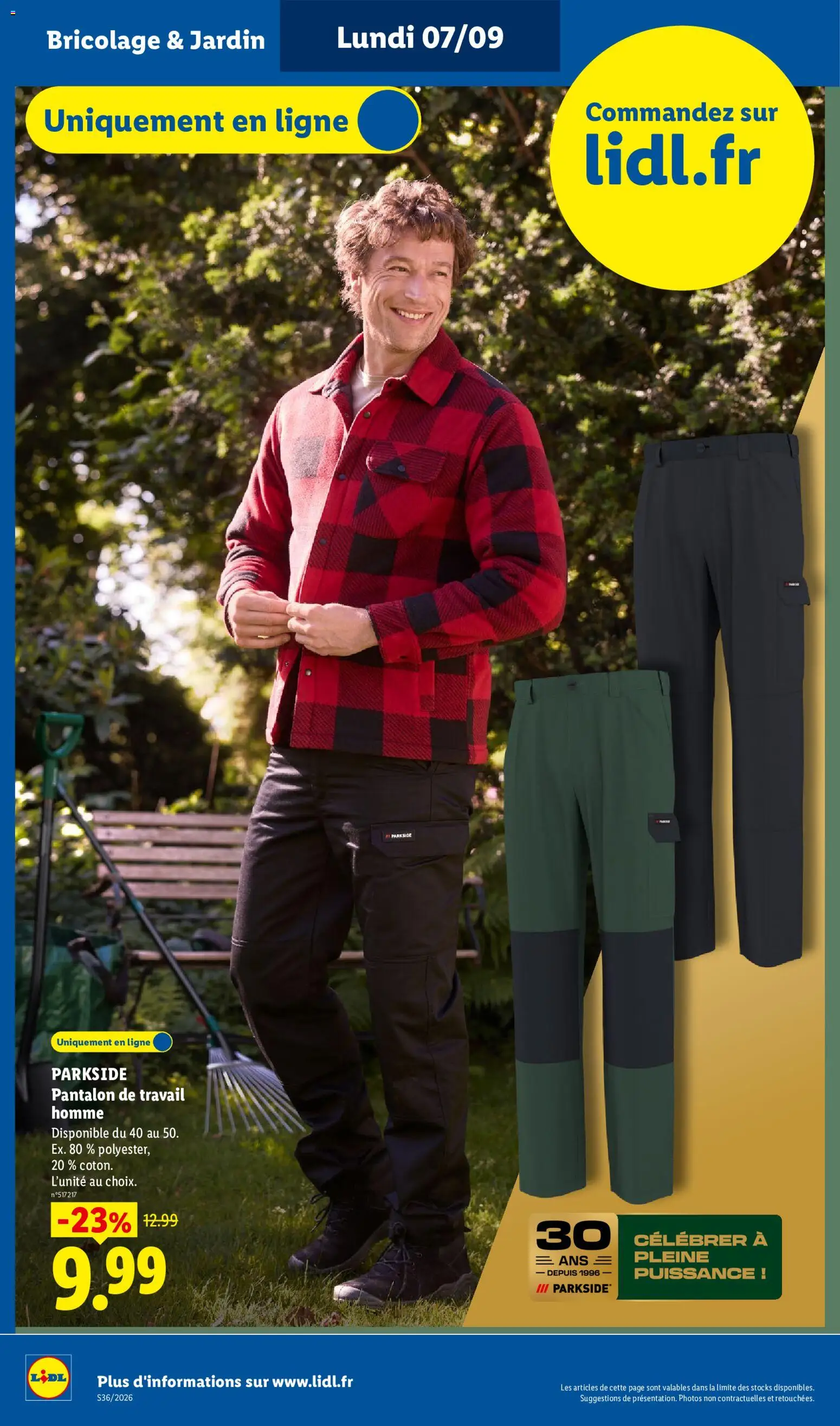 {H1} | Page: 48 | Produits: Pantalon de travail homme, Bricolage, Parkside, Pantalon de travail