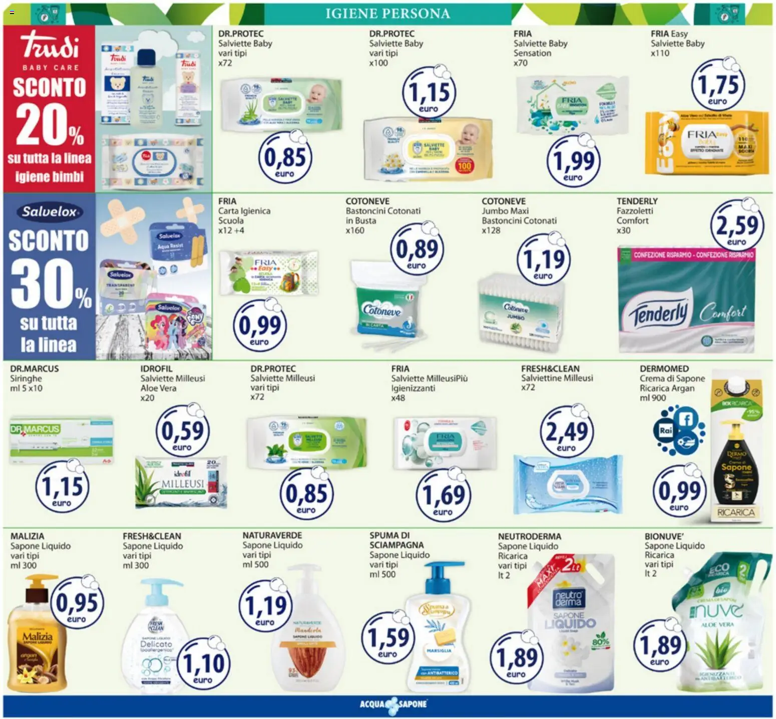 Volantino Acqua e Sapone del 09.03.2026 | Pagina: 10 | Prodotti: Crema, Carta igienica, Fazzoletti, Aloe vera