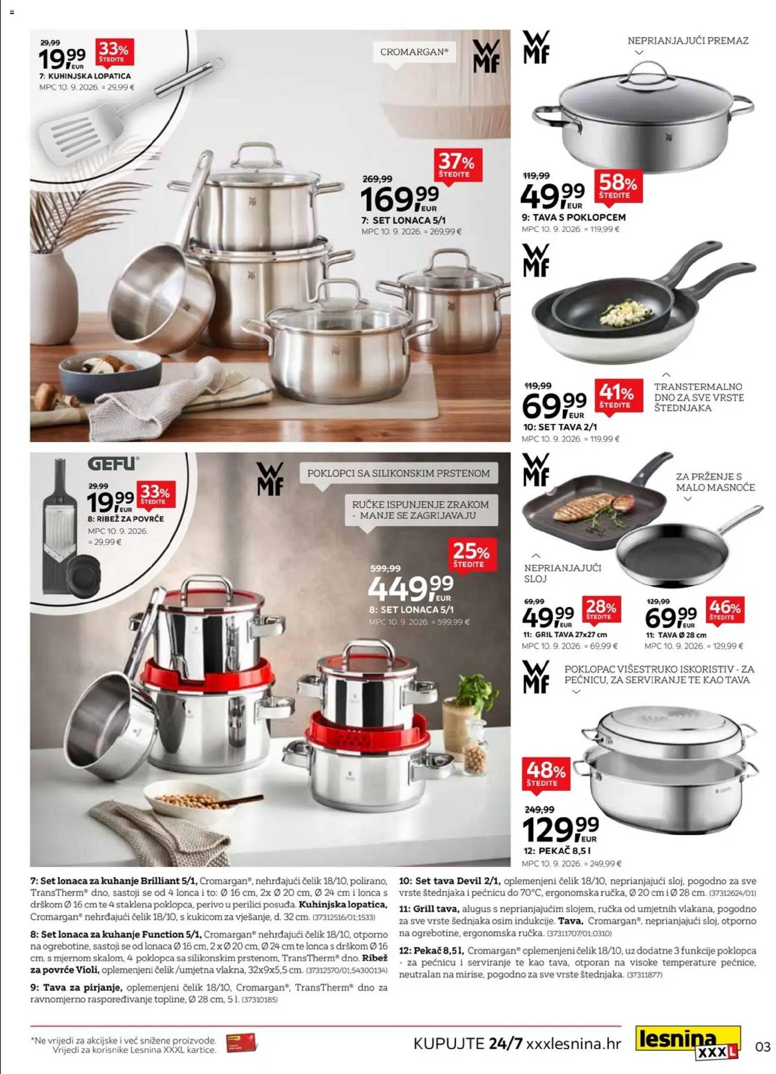 Lesnina katalog | vrijedi od 01.09.2026 | Stranica: 2 | Proizvodi: Ribež, Povrće, Grill, Tava
