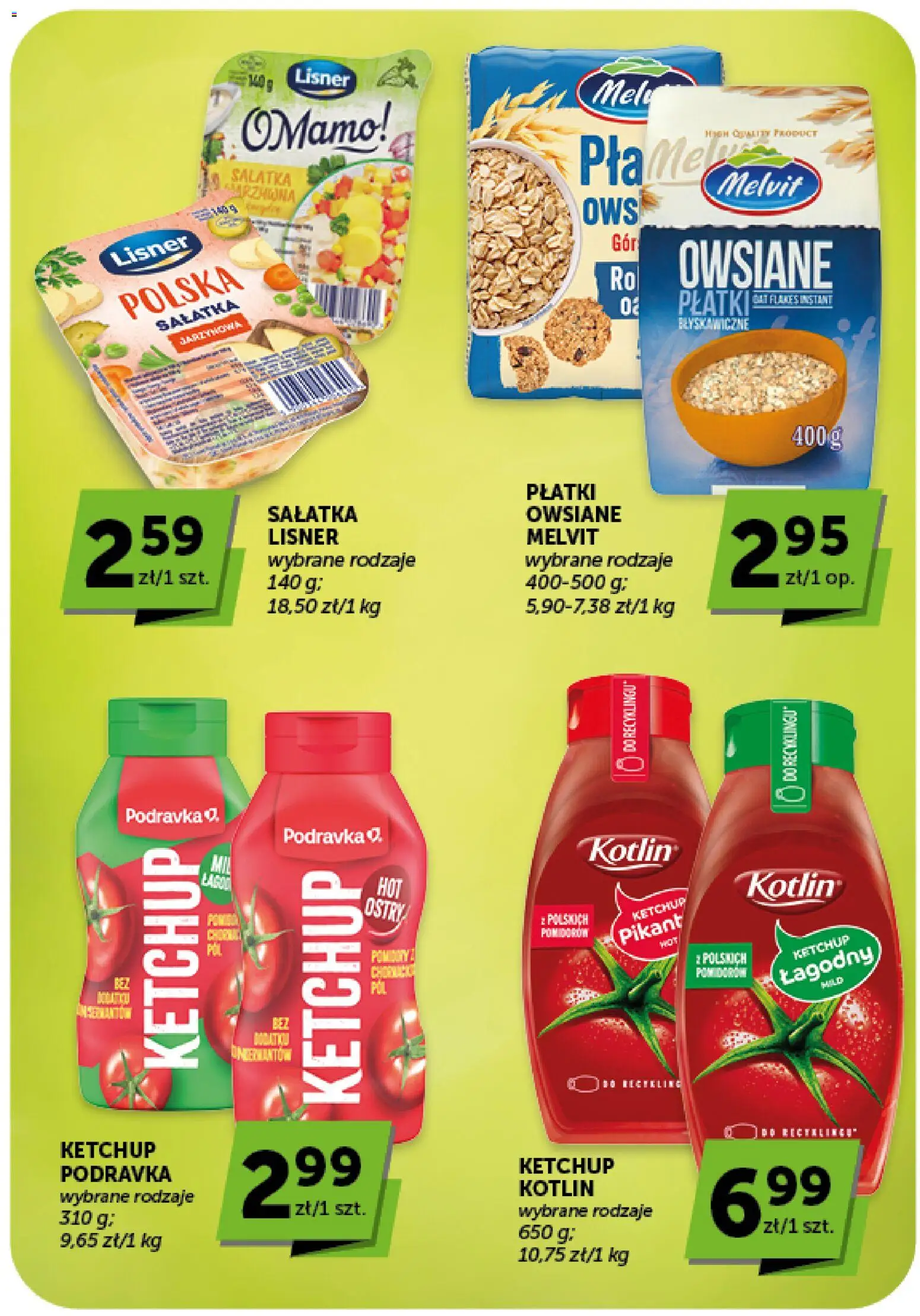 Groszek gazetka - Market od 06.08.2026 | Strona: 23 | Produkty: Ketchup, Płatki, Sałatka