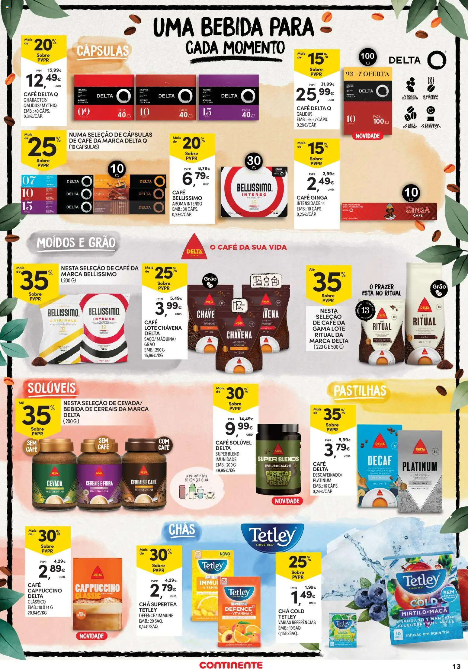 Continente Açores │ válido de 11.06.2026 | Página: 13 | Produtos: Café solúvel, Café, Chá, Bebida