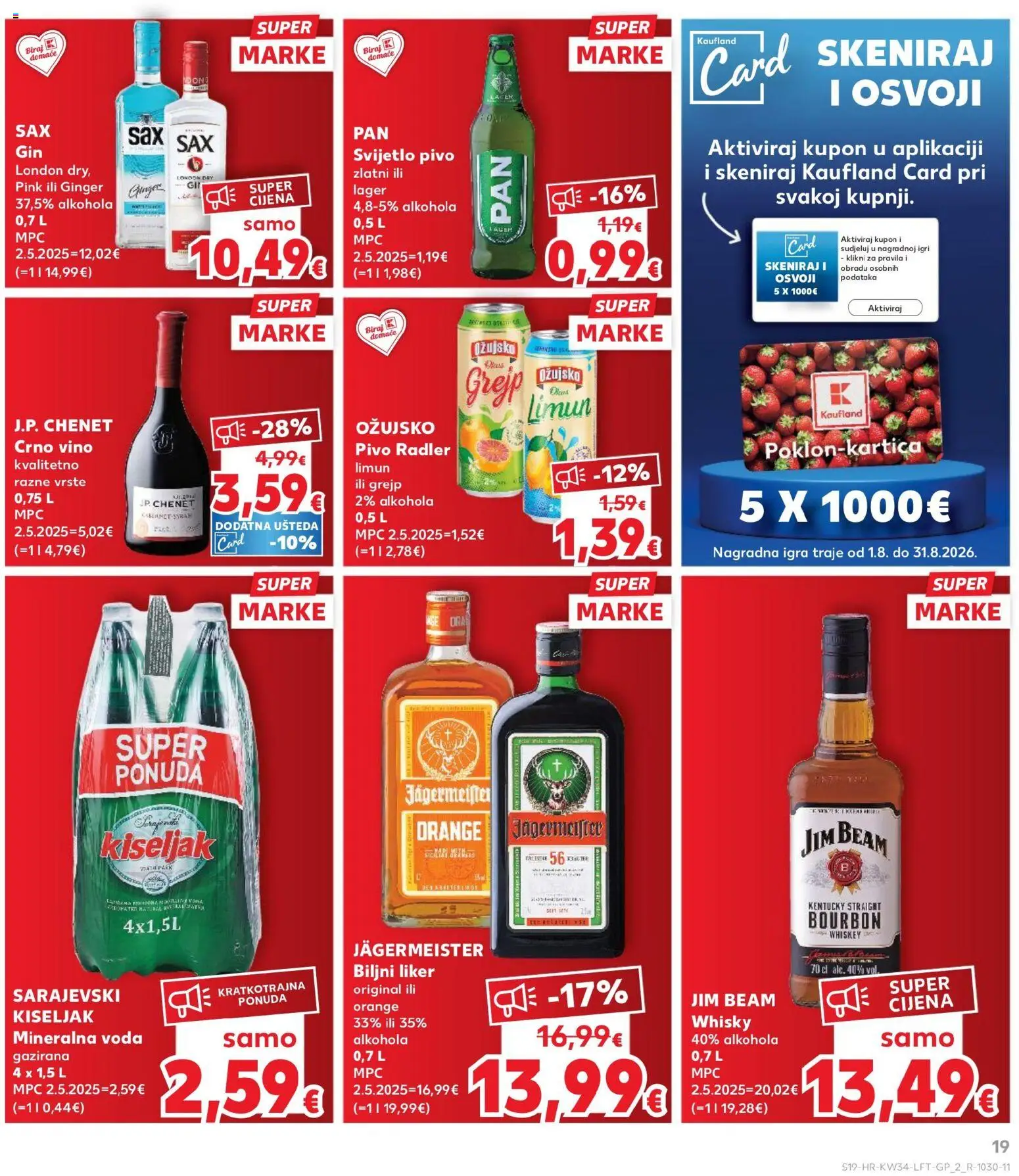 Kaufland katalog | vrijedi od 19.08.2026 | Stranica: 19 | Proizvodi: Jägermeister, Whisky, Liker, Igra