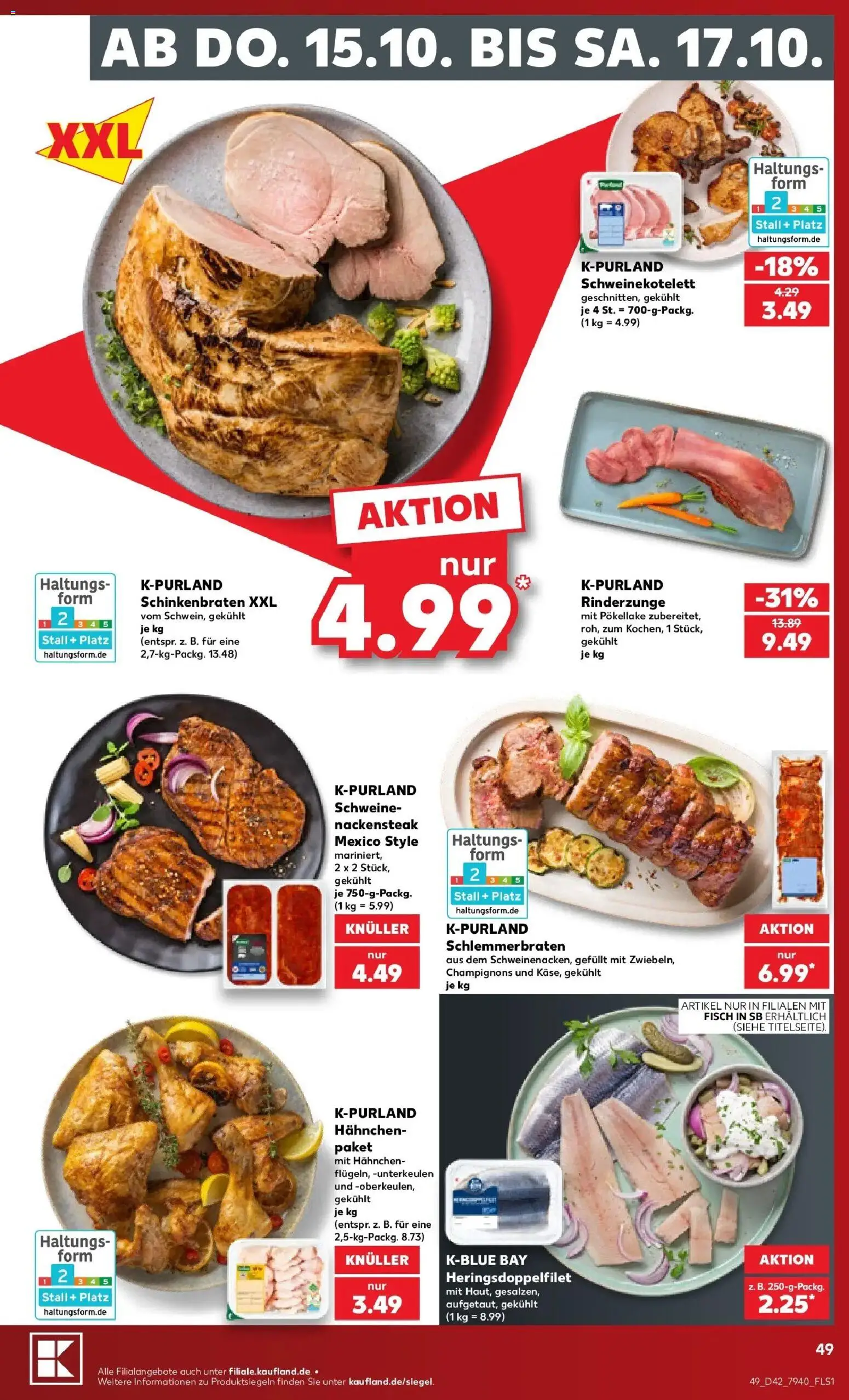 Prospekt Kaufland ab 12.10.2026 » Angebote Online zum Blättern | Seite: 53 | Produkte: Hahnchen, Fisch, Champignons