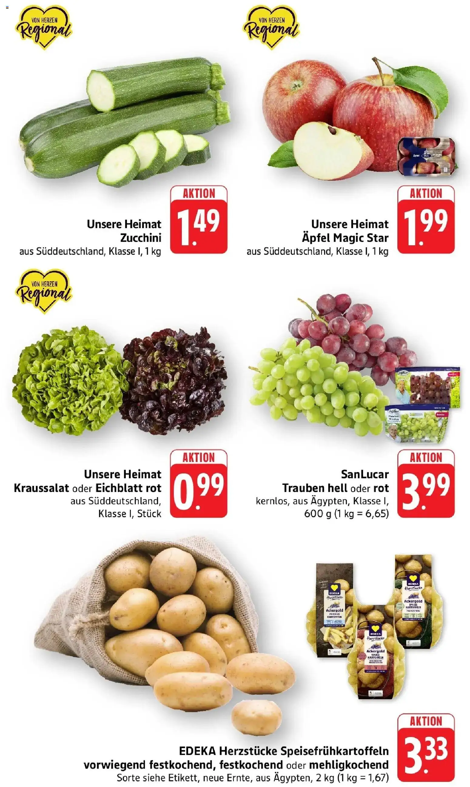 nah & gut Prospekt Offenburg-Zunsweier – gültig ab 14.06.2026 | Seite: 2 | Produkte: Trauben, Pommes, Kartoffeln, Zucchini