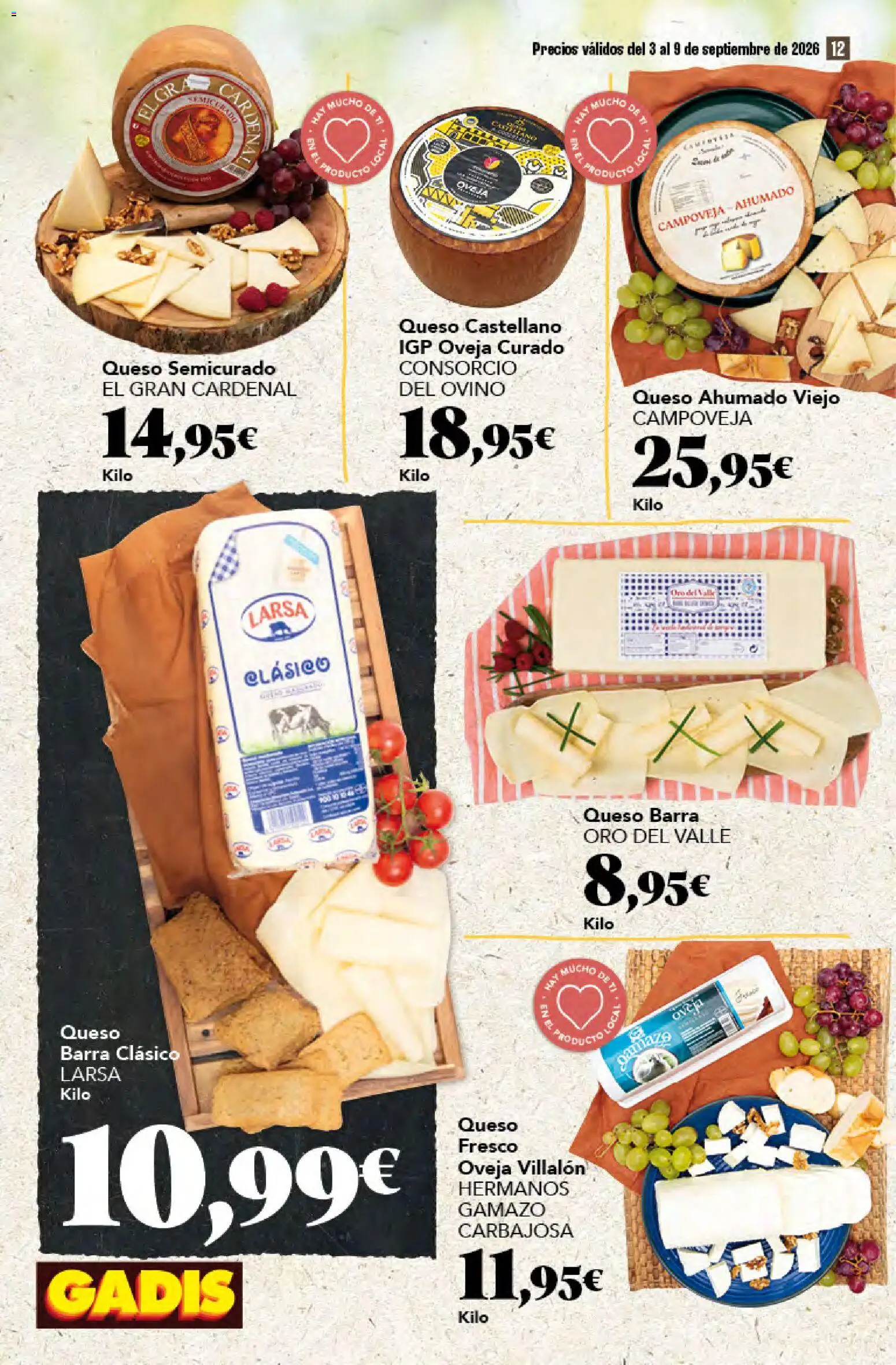 Gadis folleto │ válido desde el 03/09/2026 | Página: 12 | Productos: Queso, Queso fresco