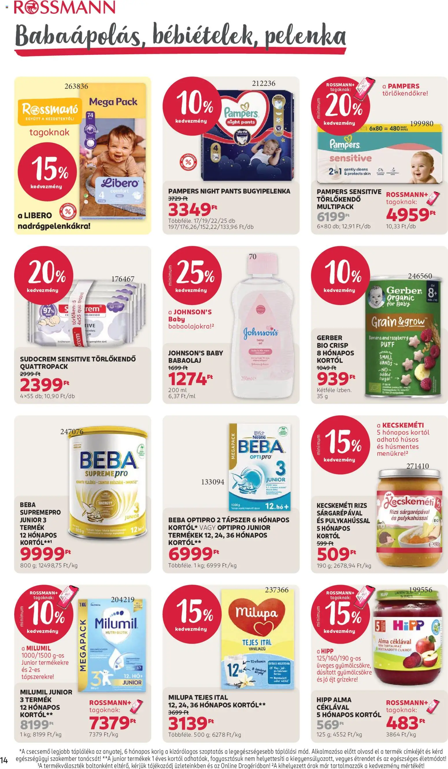 Rossmann akciós ujság - amely érvényes a következő dátumtól: 2026.09.21. | Oldal: 16 | Termékek: Tartó, BEBA, HiPP, Milupa