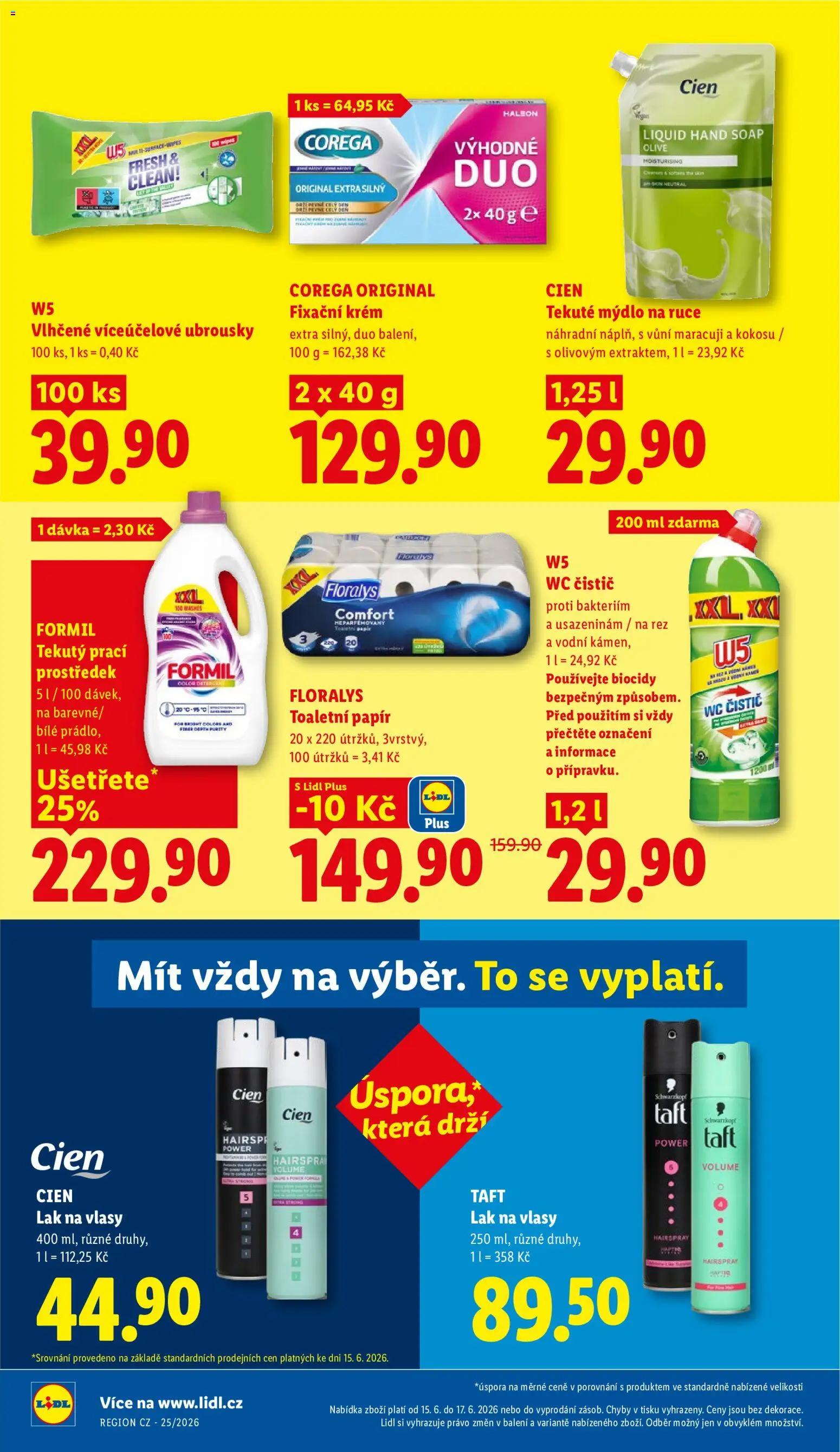 Lidl leták od 15.06.2026 | Strana: 24 | Produkty: Krém, Ubrousky, W5, Wc čistič