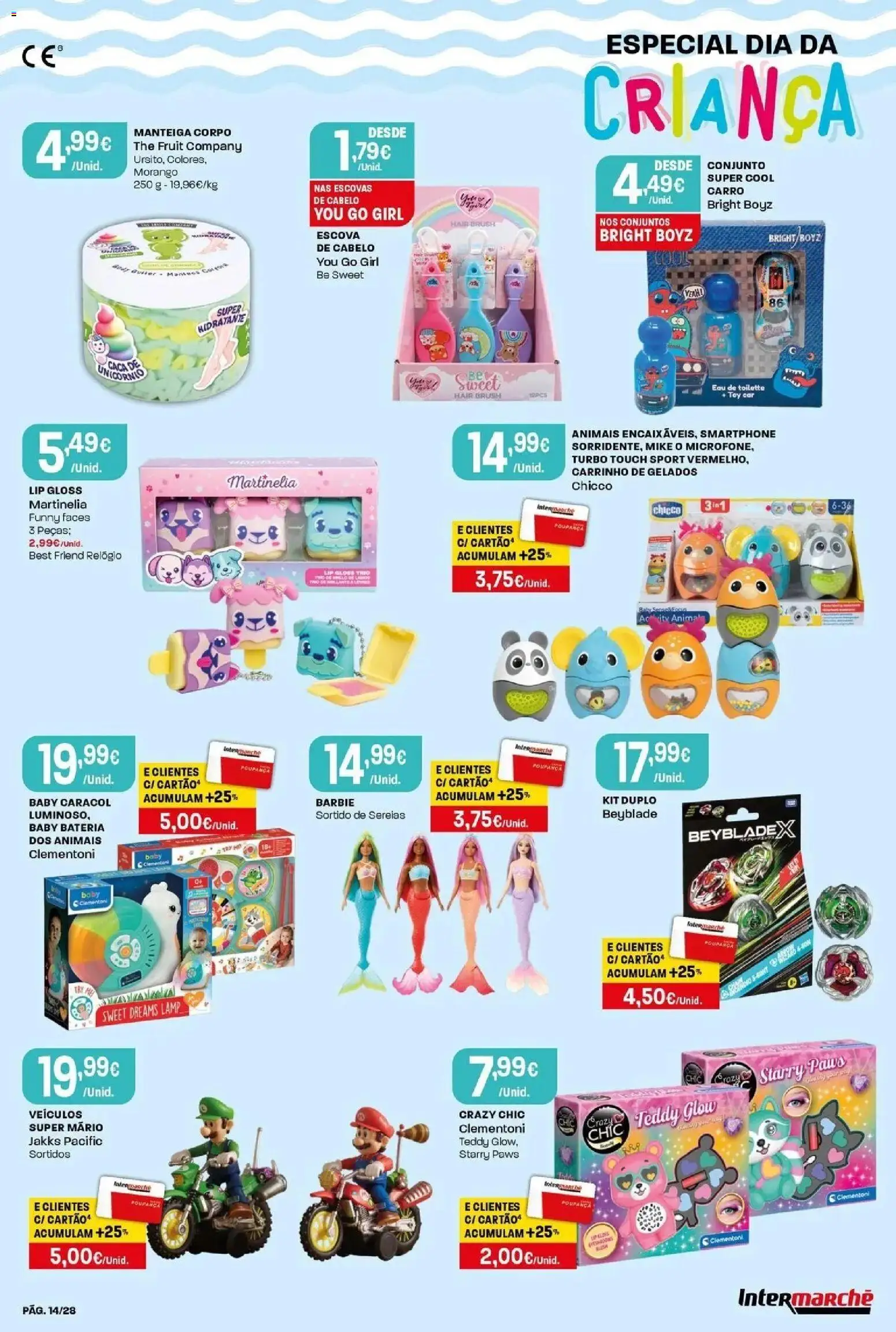 Intermarché - Isto é que são preços BAIXOS │ válido de 28.05.2026 | Página: 14 | Produtos: Gloss, Smartphone, Eau de toilette, Bateria