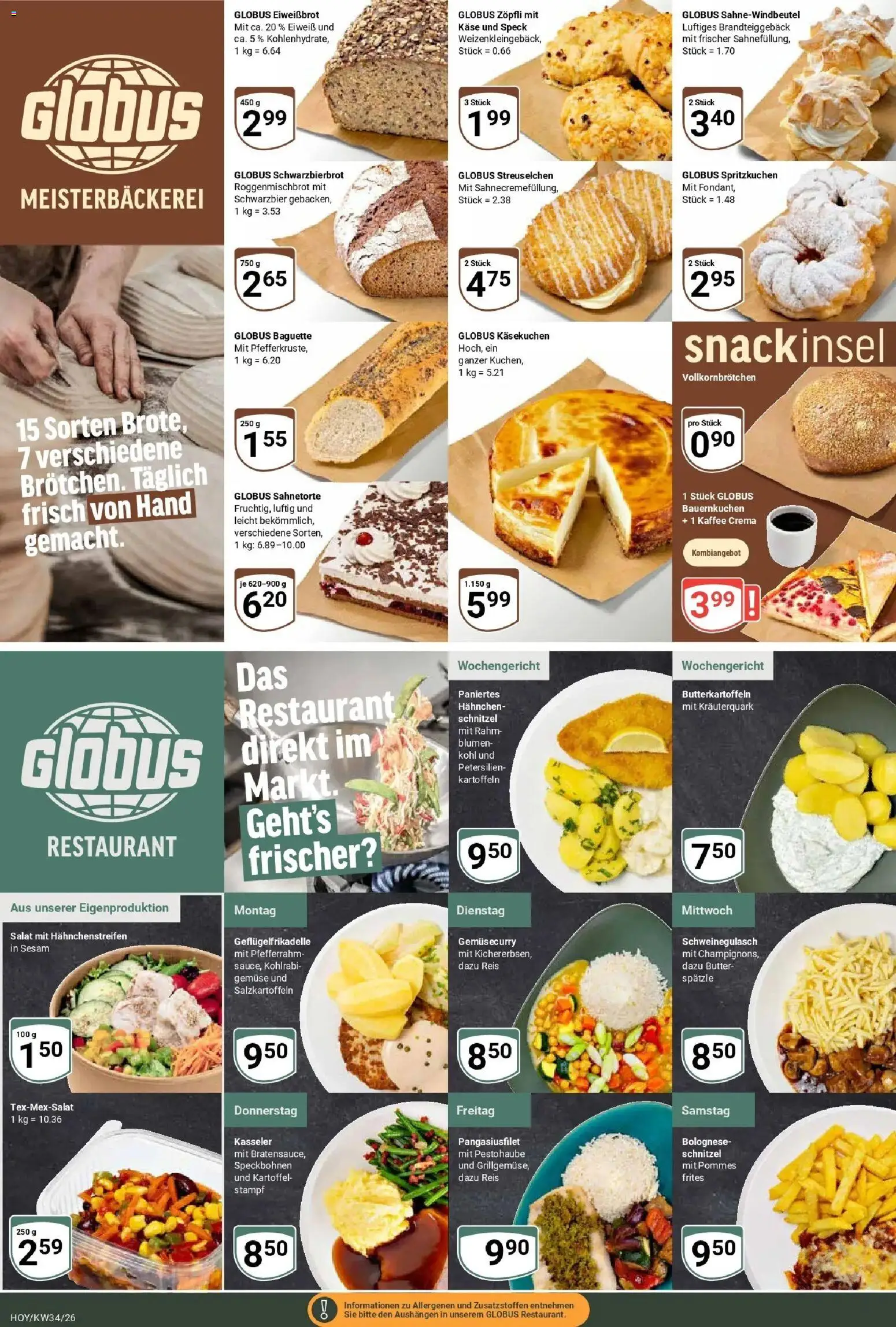 Globus Prospekt Hoyerswerda (ab 17.08.2026) » Angebote online | Seite: 10 | Produkte: Kohlrabi, Baguette, Champignons, Salat
