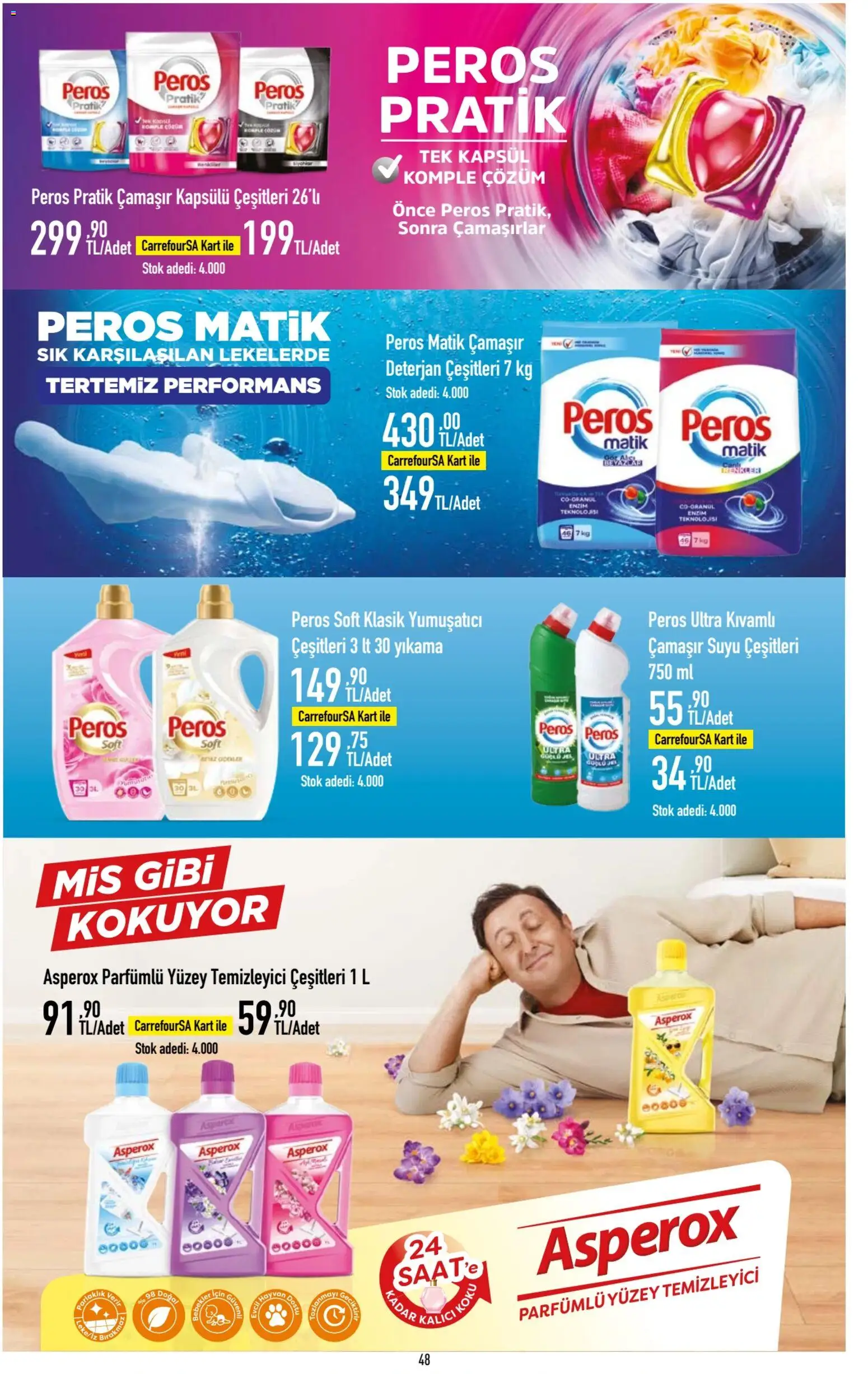 CarrefourSA Katalog - 18.05.2026 tarihinden itibaren geçerlidir | Sayfa: 48 | Ürünler: Yumuşatıcı, Deterjan, Yüzey temizleyici