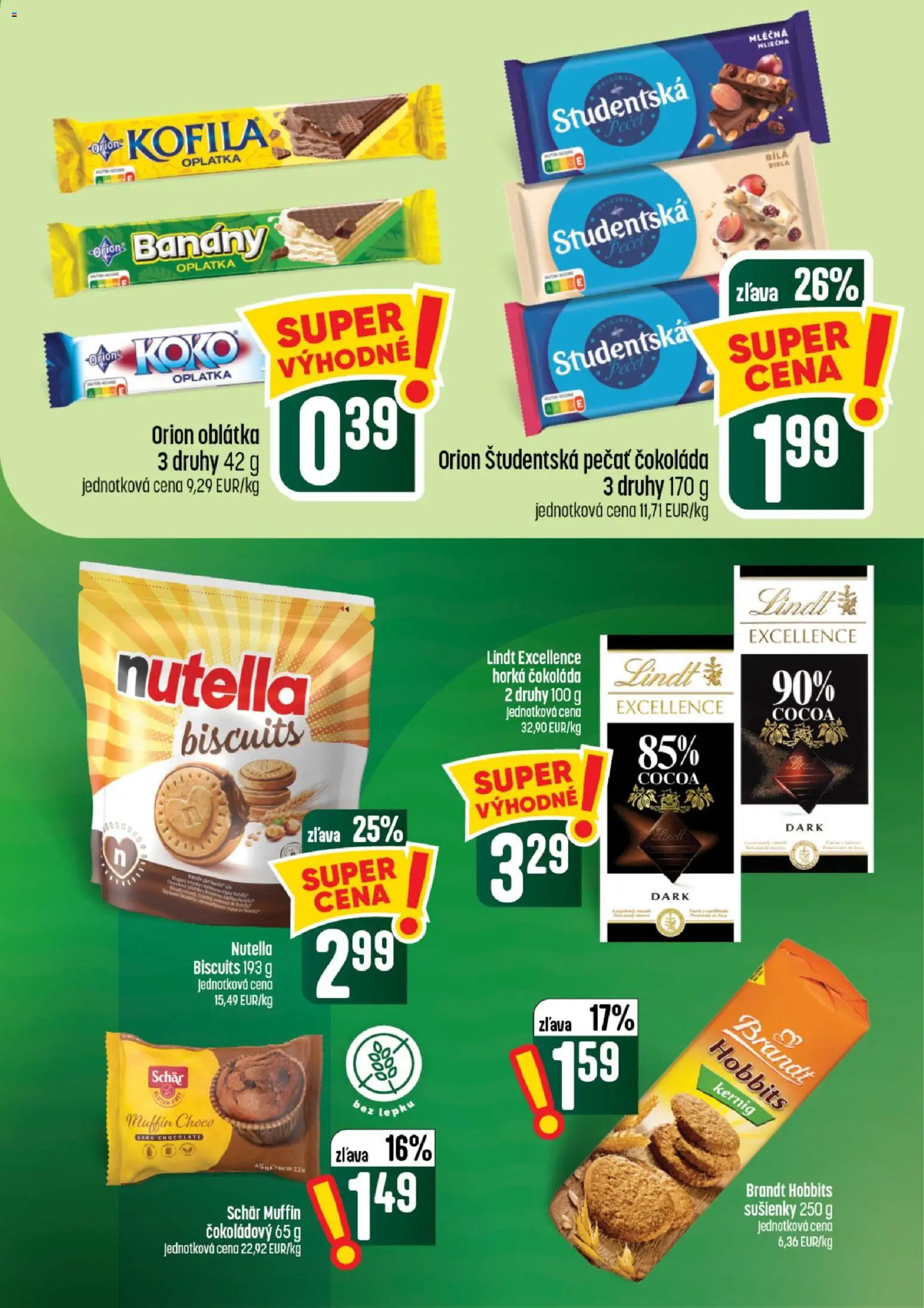 Nové COOP Jednota akcie – leták je platný od 13.08.2026 | Strana: 43 | Produkty: Banány, Sušienky, Študentská pečať, Nutella