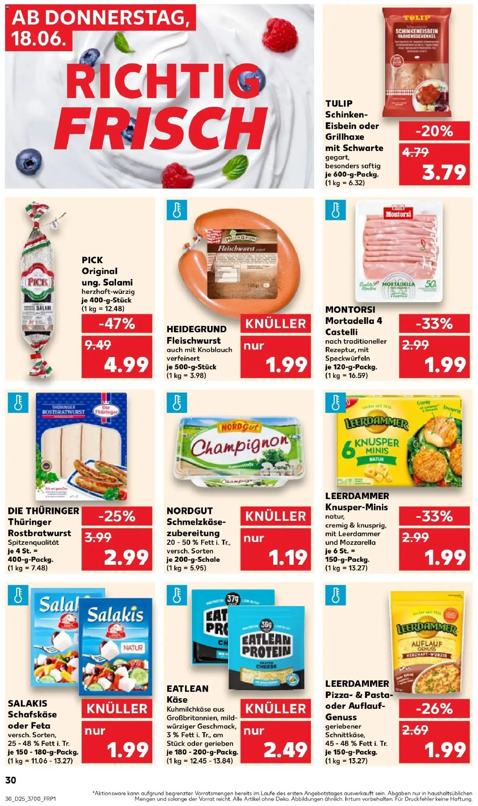 Kaufland Prospekt Bentwisch – gültig ab 15.06.2026 | Seite: 39 | Produkte: Feta, Käse, Salami, Schinken