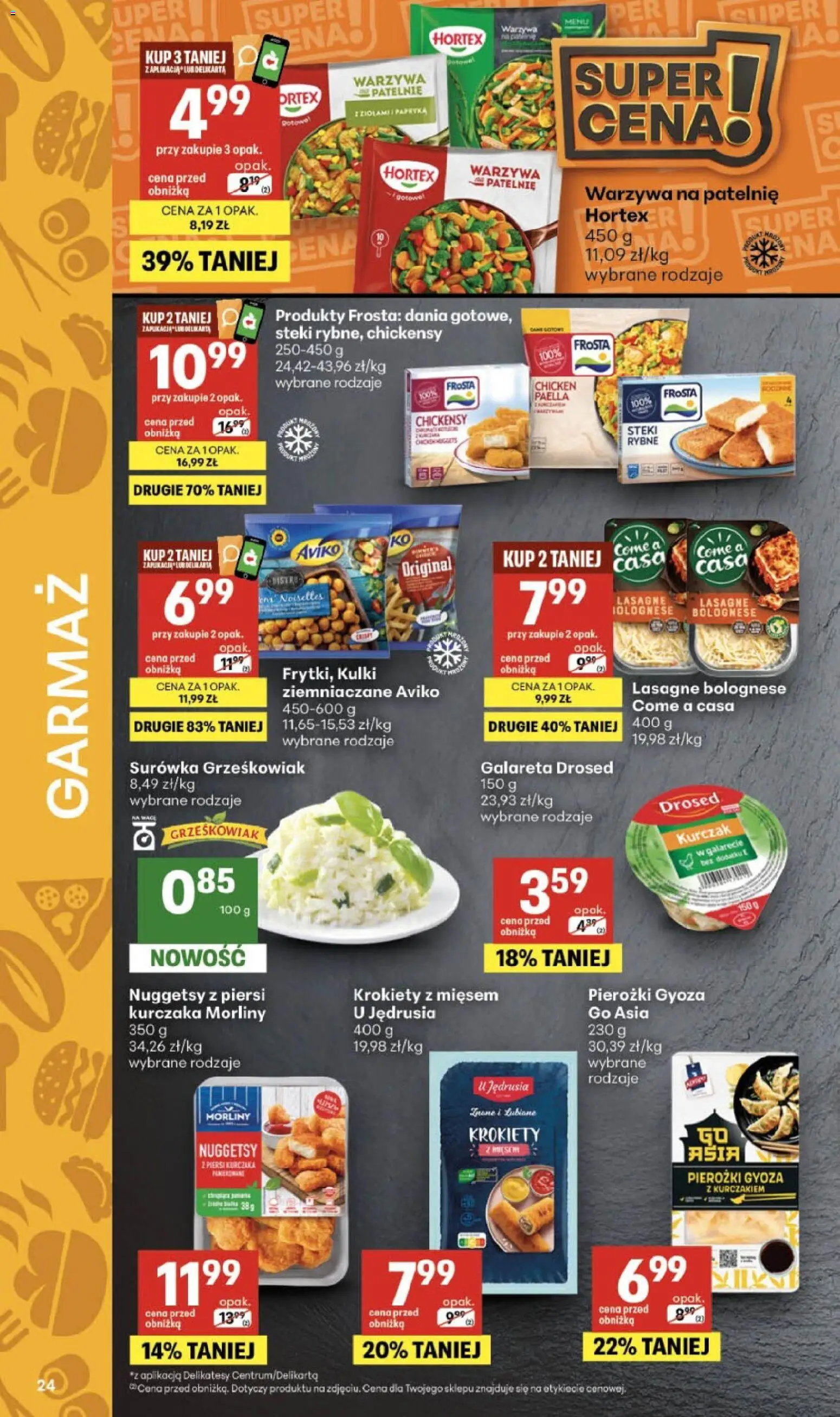 Delikatesy Centrum gazetka od 08.10.2026 | Strona: 24 | Produkty: Lasagne, Patelnie, Lasagne bolognese, Pierożki gyoza