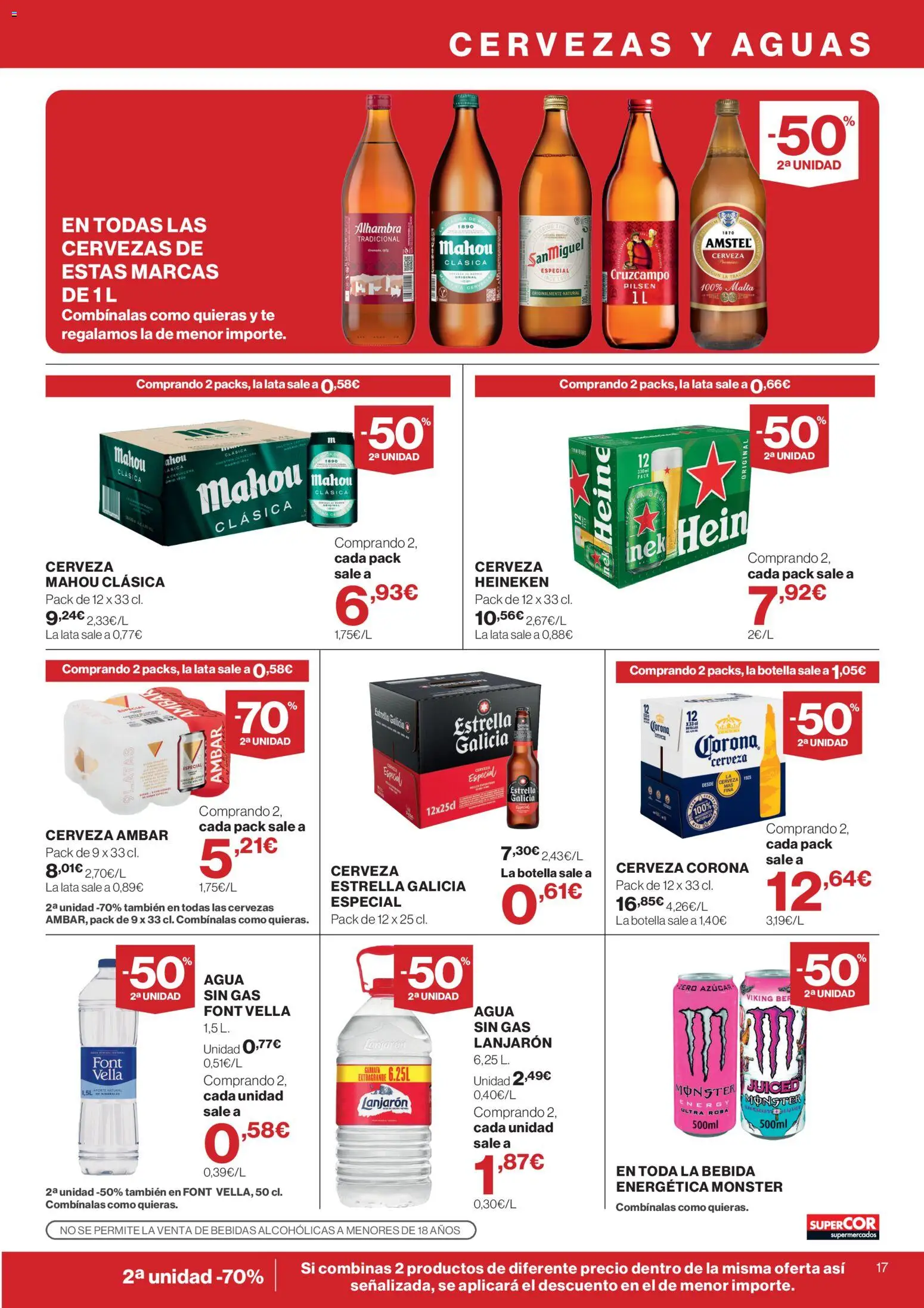 Supercor folleto │ válido desde el 13/08/2026 | Página: 17 | Productos: Cerveza Corona, Bebidas, Agua, Heineken