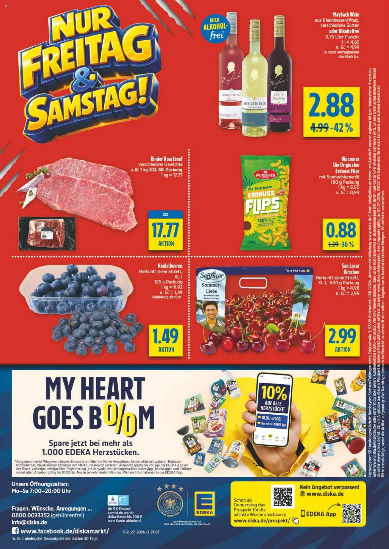 Diska - Diska Angebote Sachsen-Thüringen KW27 – gültig ab 29.06.2026 | Seite: 16 | Produkte: Sonnenblumenol, Bananen, Roastbeef, Uhr
