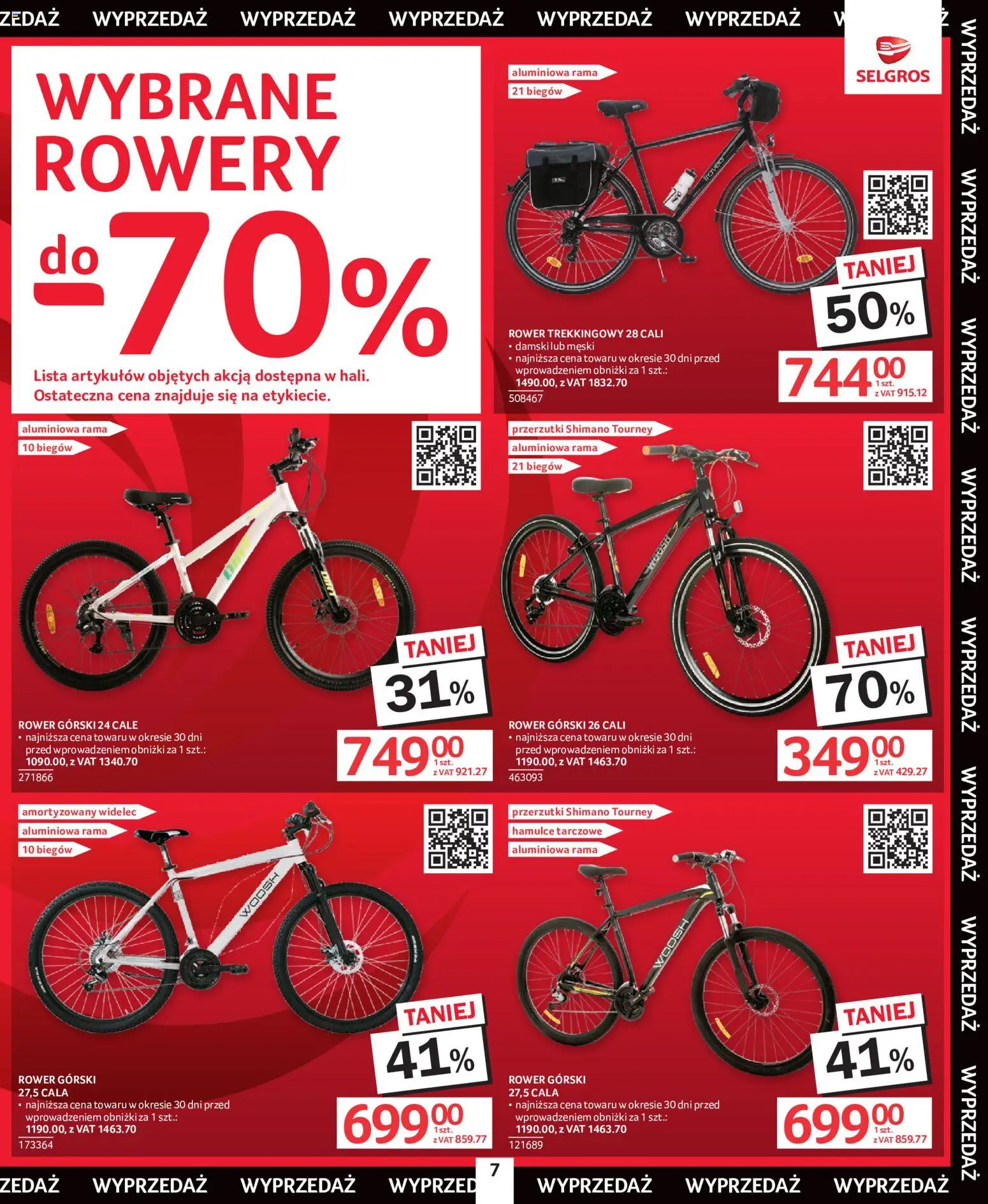 Selgros cash&carry gazetka - Totalna Wyprzedaż od 02.07.2026 | Strona: 7 | Produkty: Rower