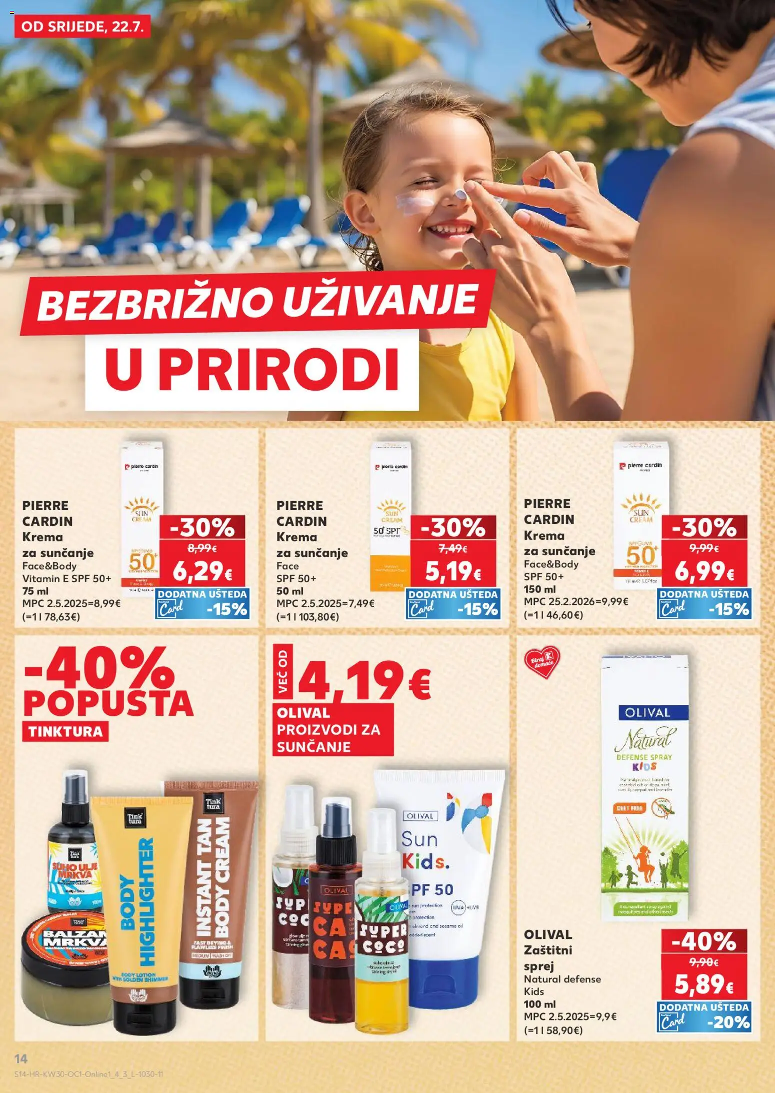Kaufland katalog | vrijedi od 22.07.2026 | Stranica: 14 | Proizvodi: Ulje, Krema za sunčanje, Mrkva, Krema