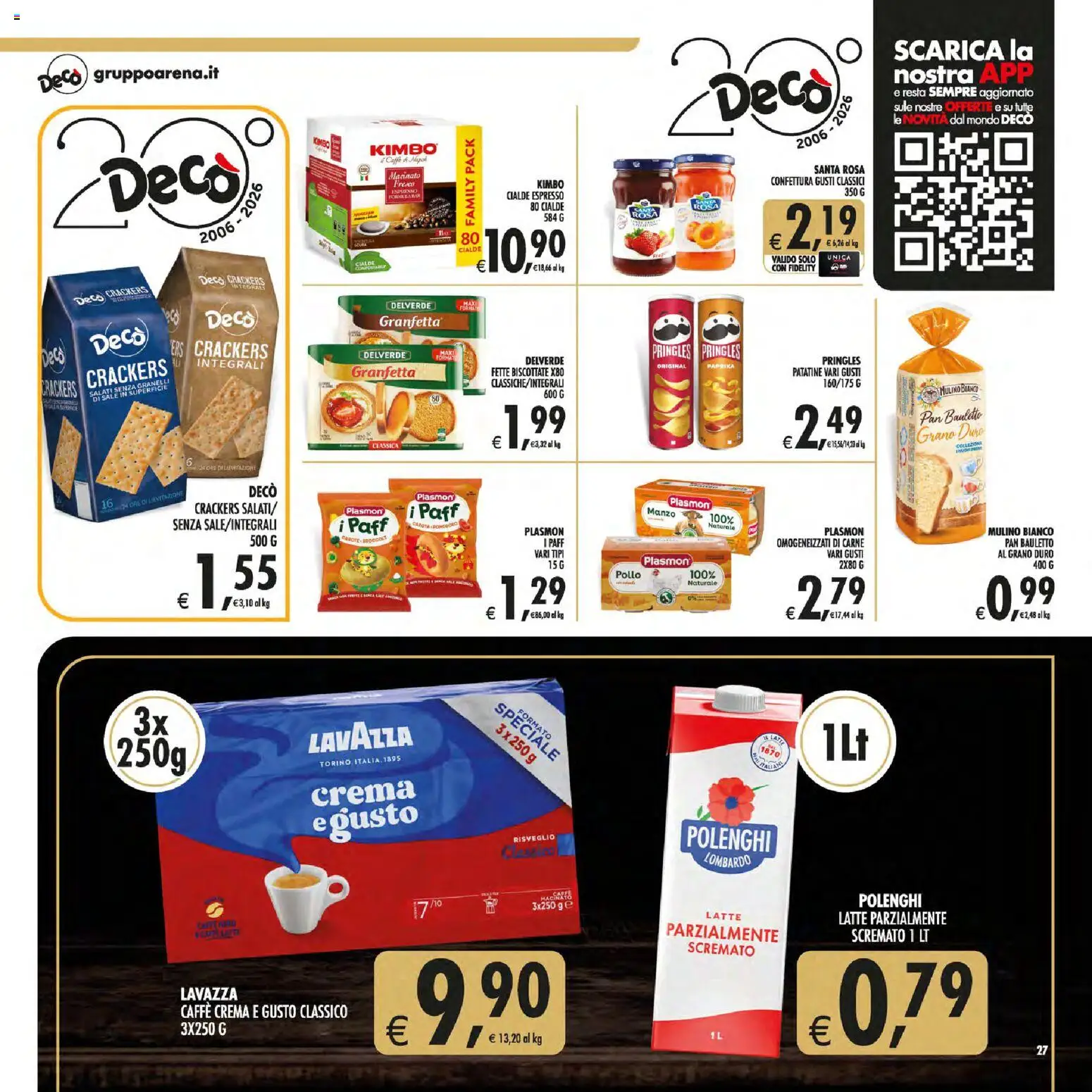 Volantino Decò del 21/07/2026 | Pagina: 27 | Prodotti: Crema, Patatine, Latte, Carote
