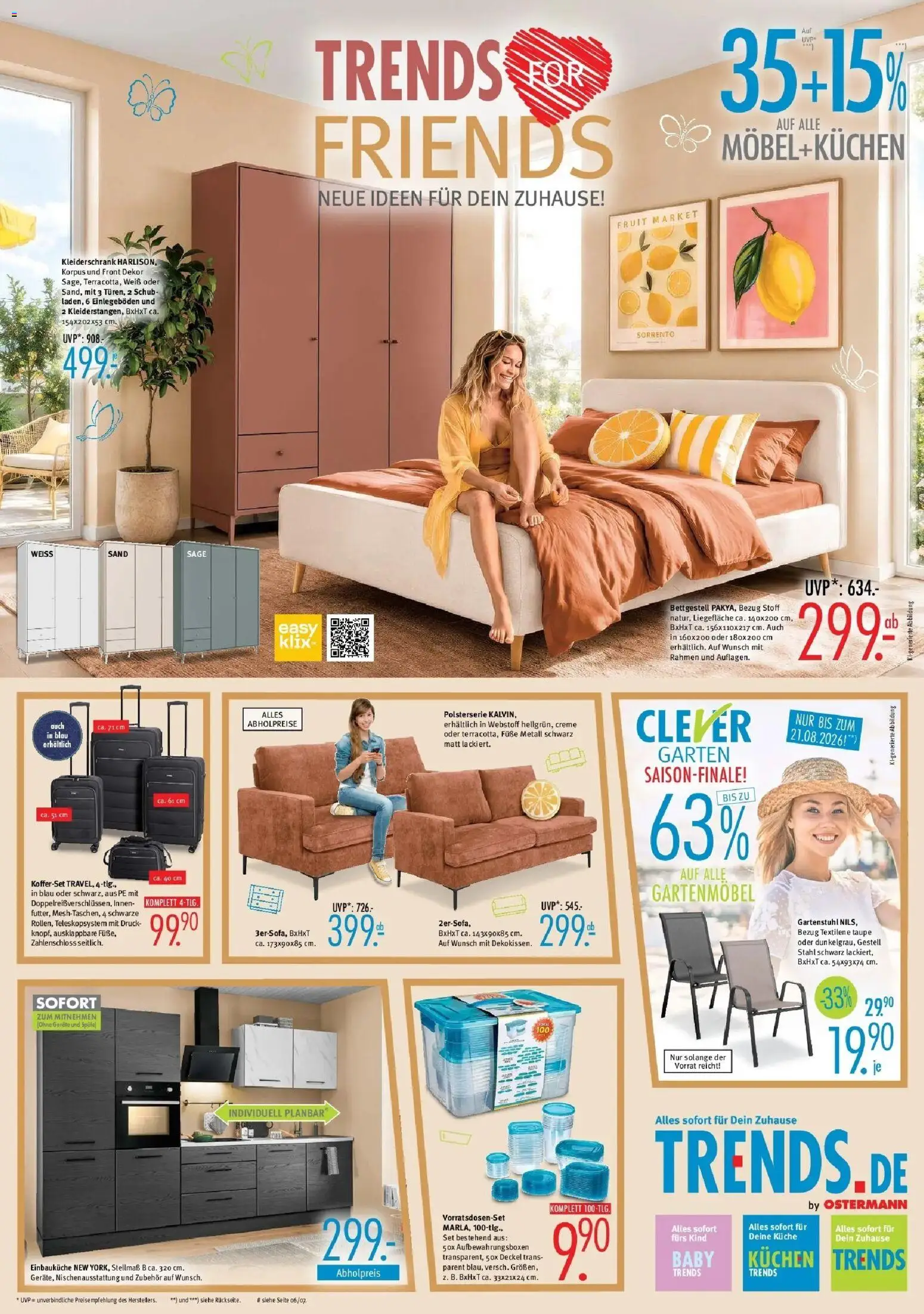 Trends Neue Möbel wirken Wunder (ab 08.08.2026) zum Blättern | Seite: 1 | Produkte: Kleiderschrank, Küche, Creme, Kuchen