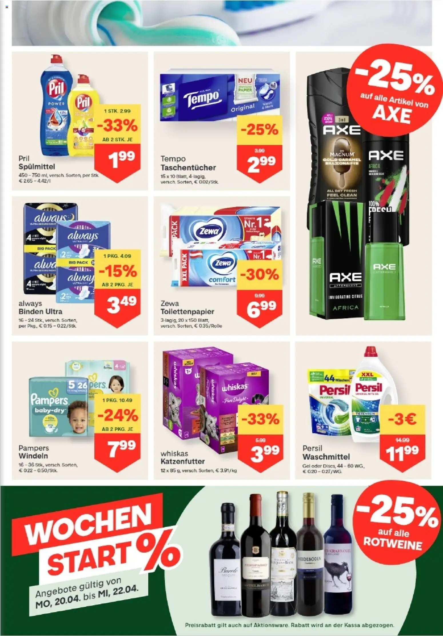 MPREIS Anras gültig ab 16.04.2026 | Seite: 11 | Produkte: Pampers, Waschmittel