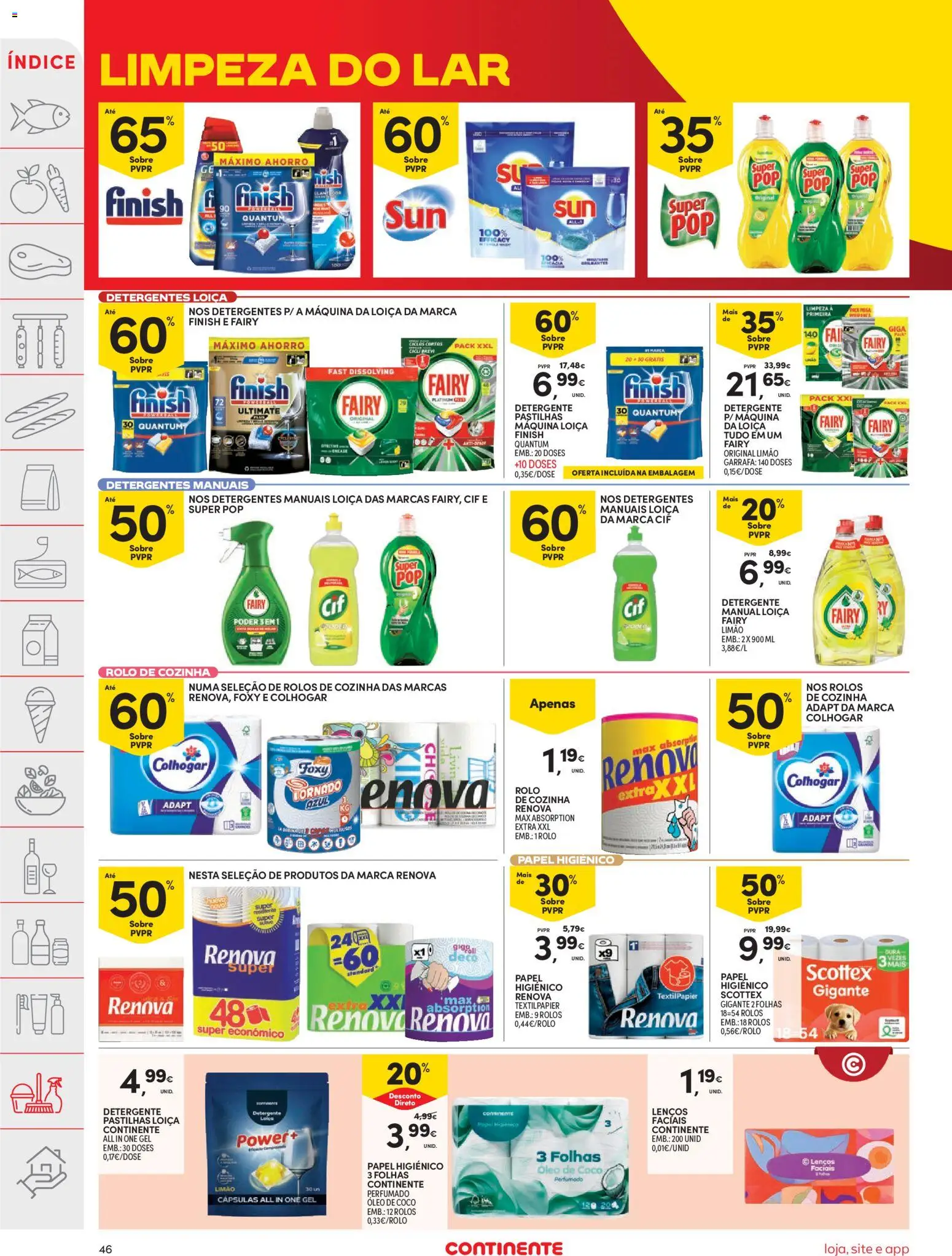 Continente folheto │ válido de 07/07/2026 | Página: 48 | Produtos: Papel higiénico, Detergente, Óleo