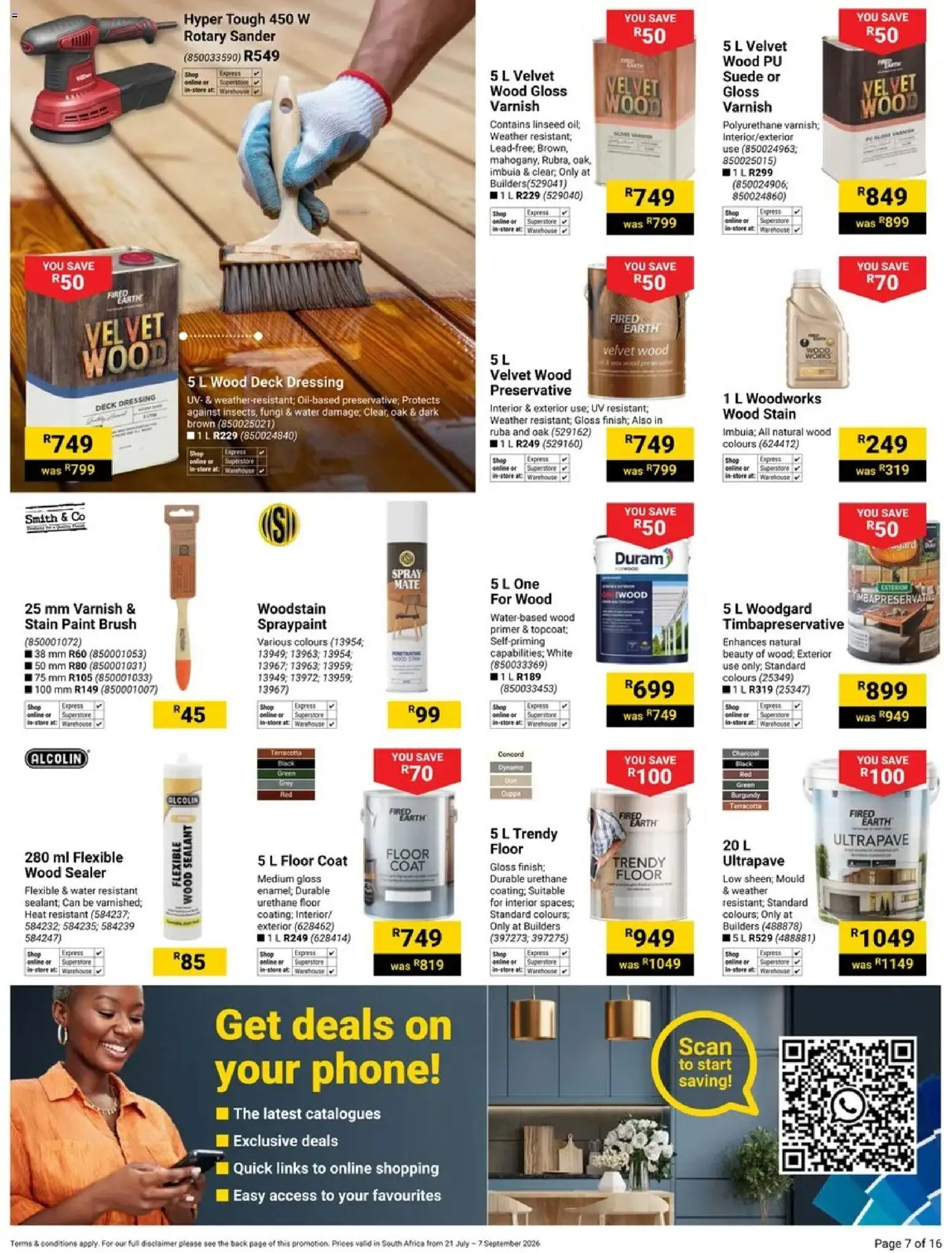 New Builders catalogue – valid from 21/07/2026 | Page: 7 | Products: Phone, Paint, Preservative, Water
