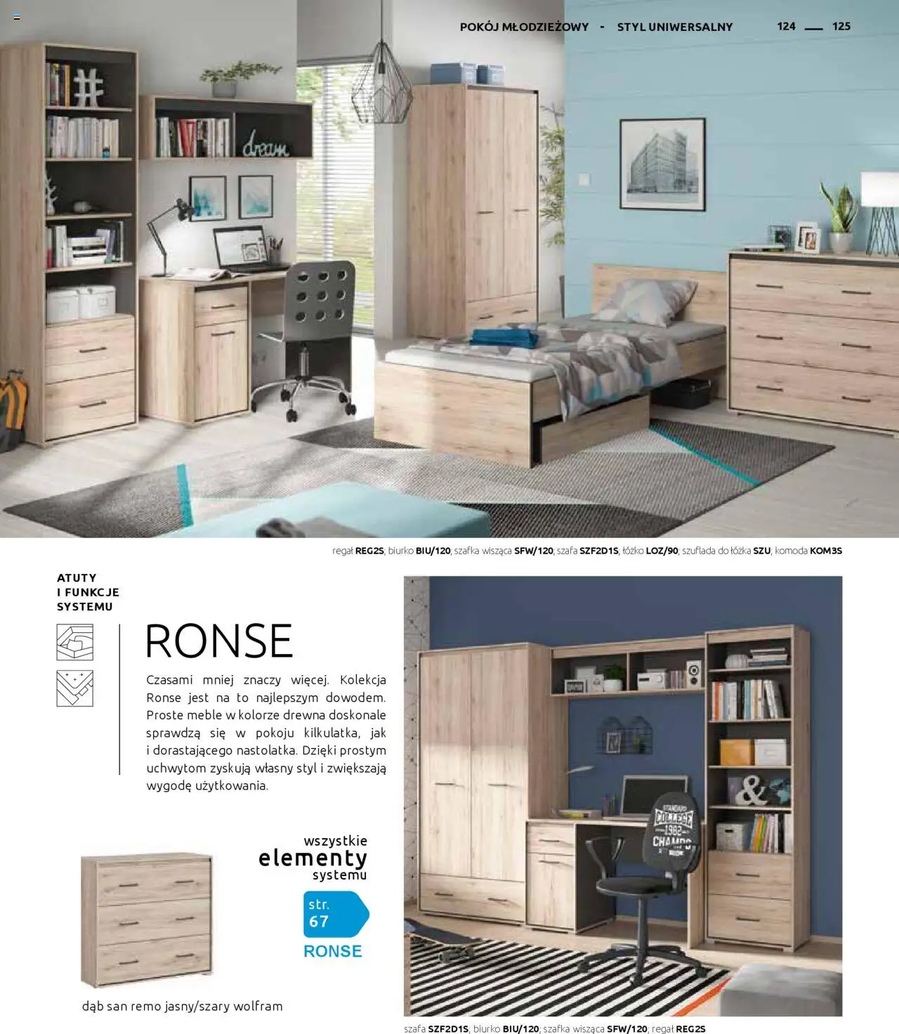 Black Red White Gazetka - Katalog rodzinnych wnętrz od 24.05.2024 | Strona: 125 | Produkty: Łóżko, Komoda, Biurko, Regał