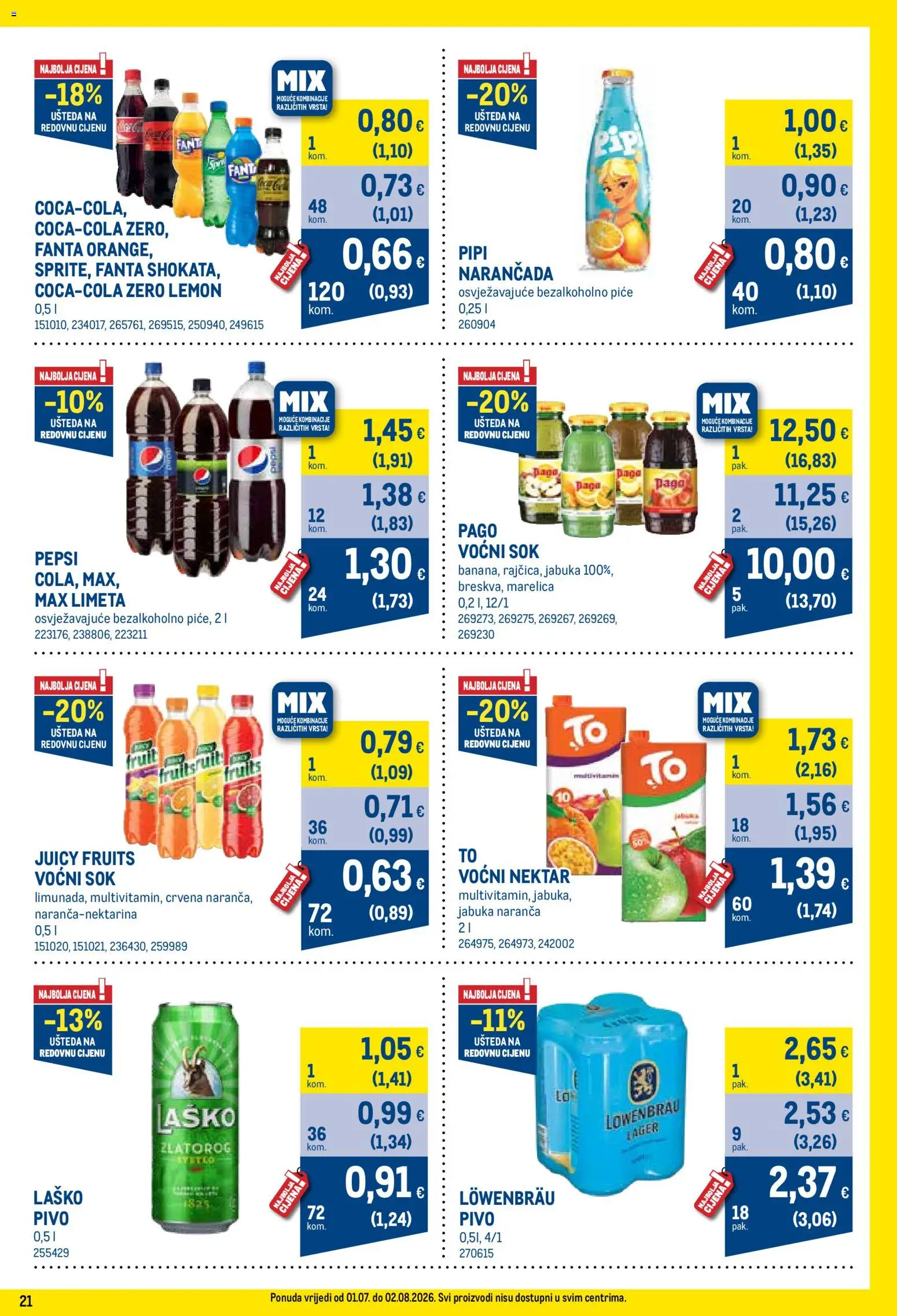 Metro katalog | vrijedi od 01.07.2026 | Stranica: 21 | Proizvodi: Fanta, Sok, Laško, Jabuka