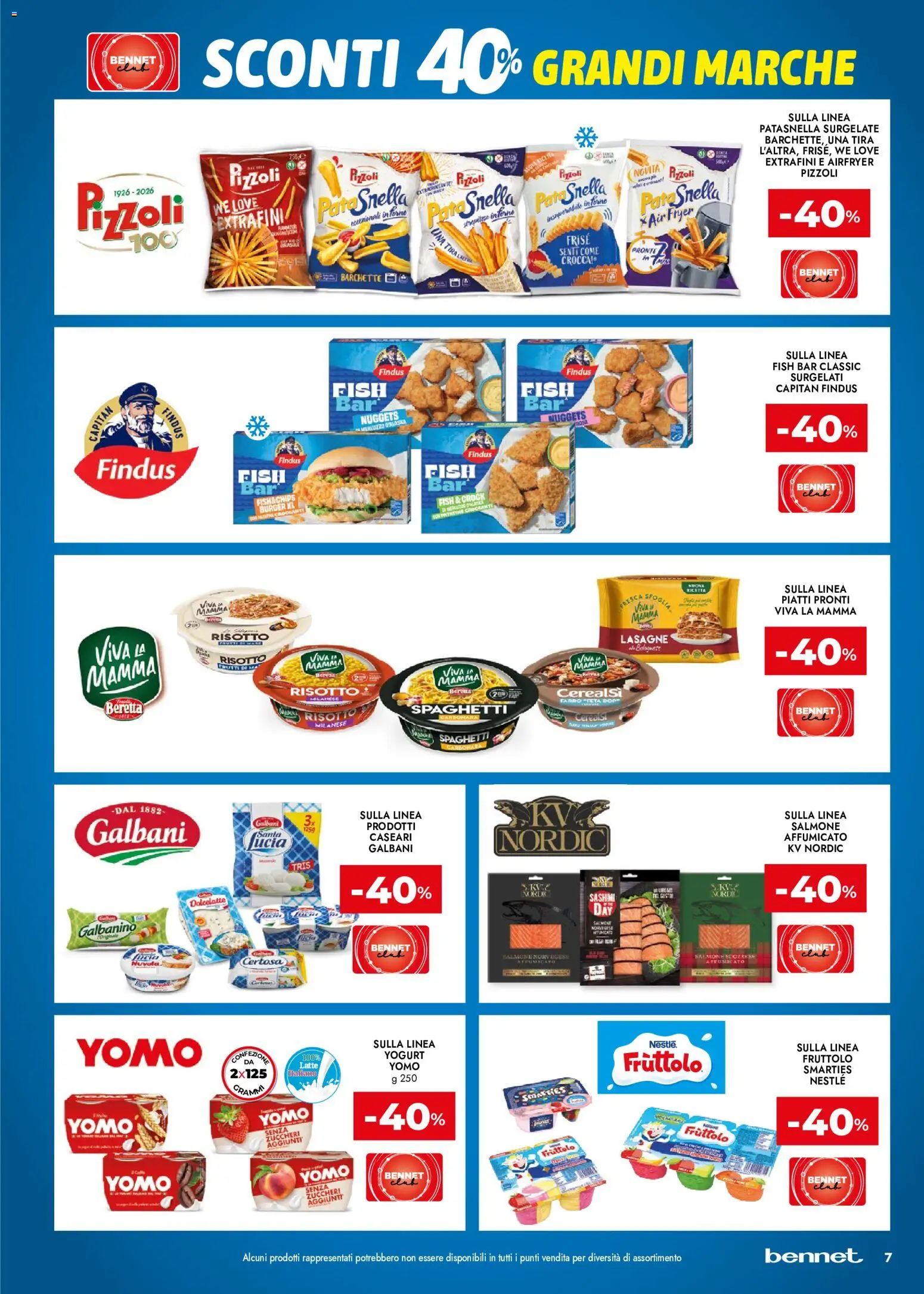 Volantino bennet del 10/09/2026 | Pagina: 7 | Prodotti: Salmone affumicato, Nuggets, Latte, Spaghetti