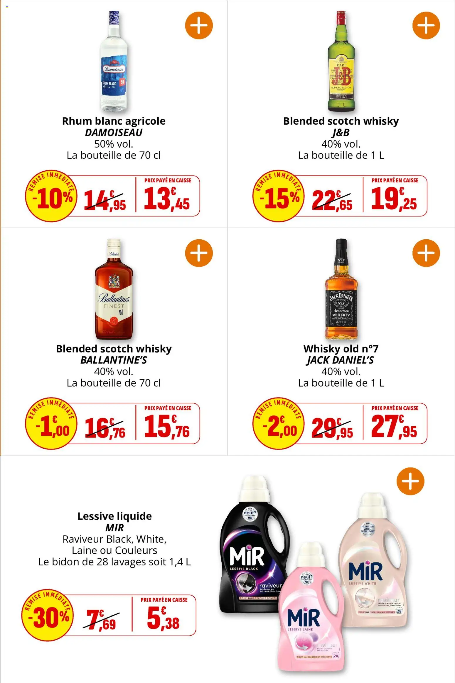 {H1} | Page: 40 | Produits: Whisky, Rhum, Lessive, Rhum blanc