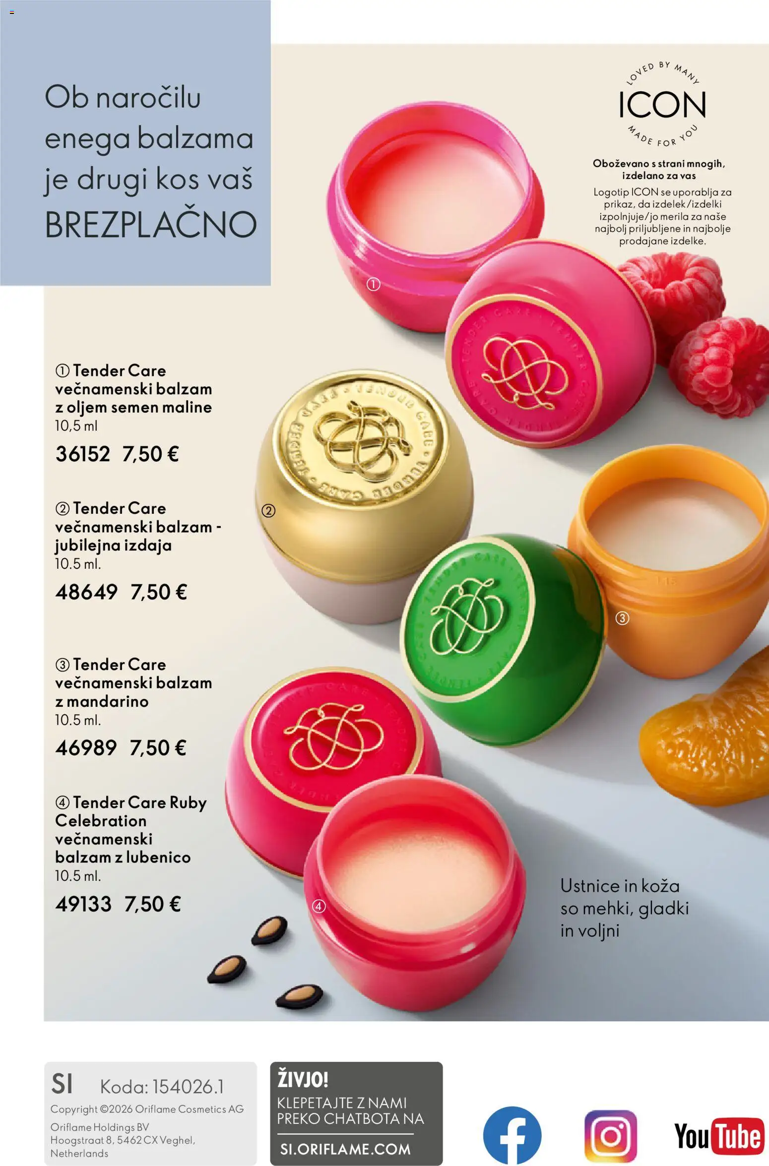 Novi Oriflame katalog ponudbe – veljaven od 03.06.2026 | Stran: 164 | Izdelki: Kos, Maline