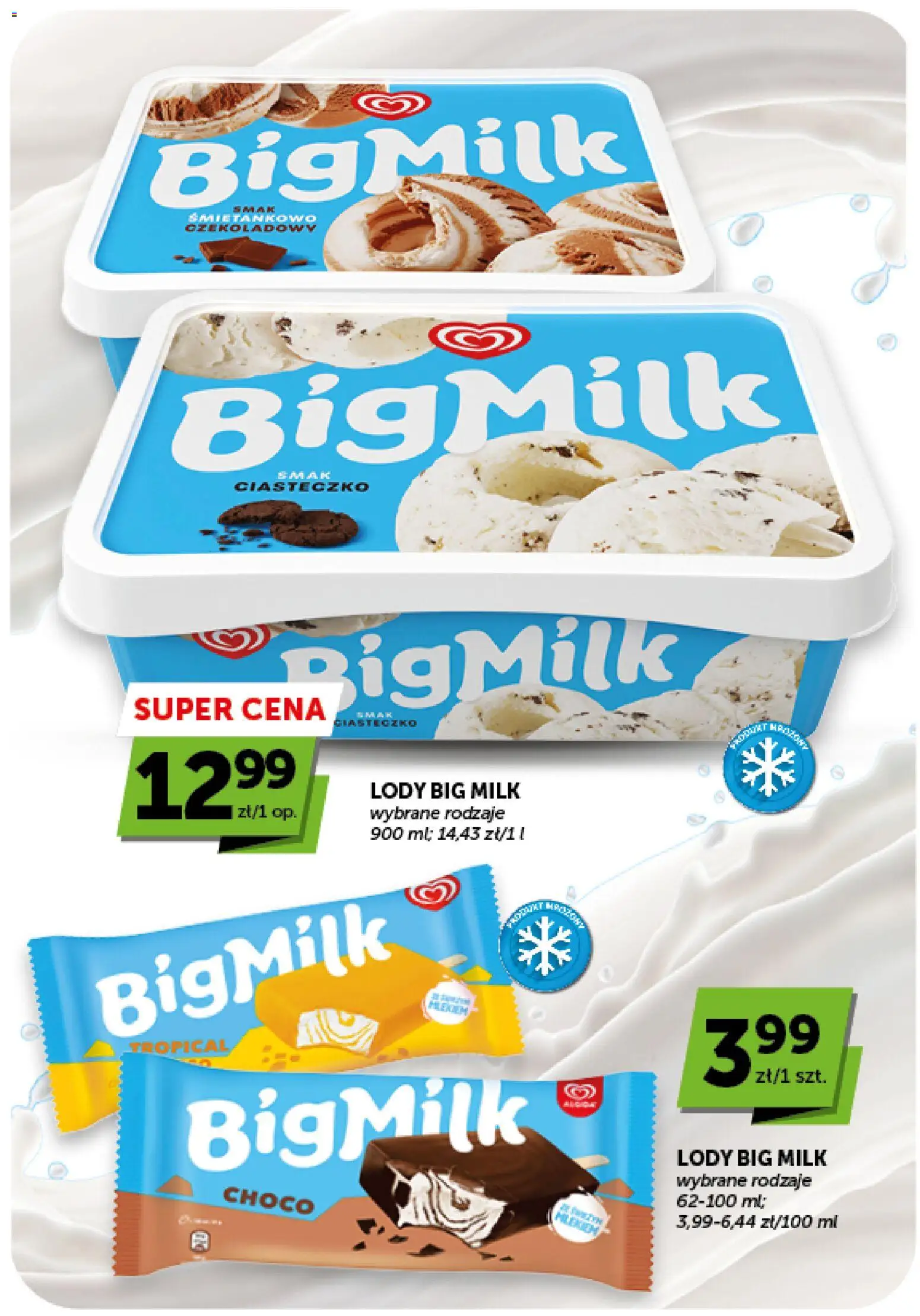 Groszek gazetka - Market od 30.07.2026 | Strona: 13 | Produkty: Big Milk, Lody
