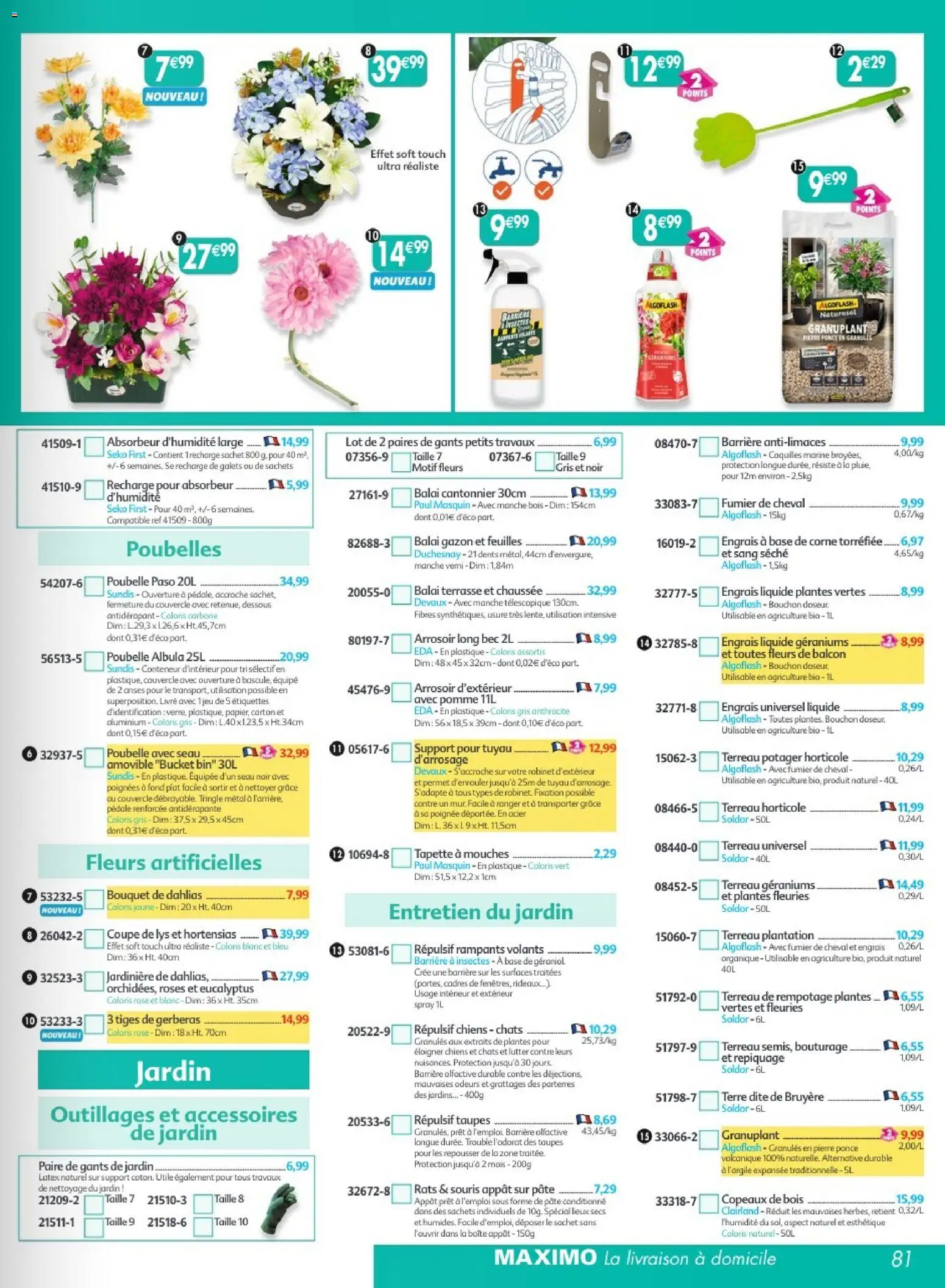 {H1} | Page: 81 | Produits: Poubelle, Robinet, Plantes, Gazon