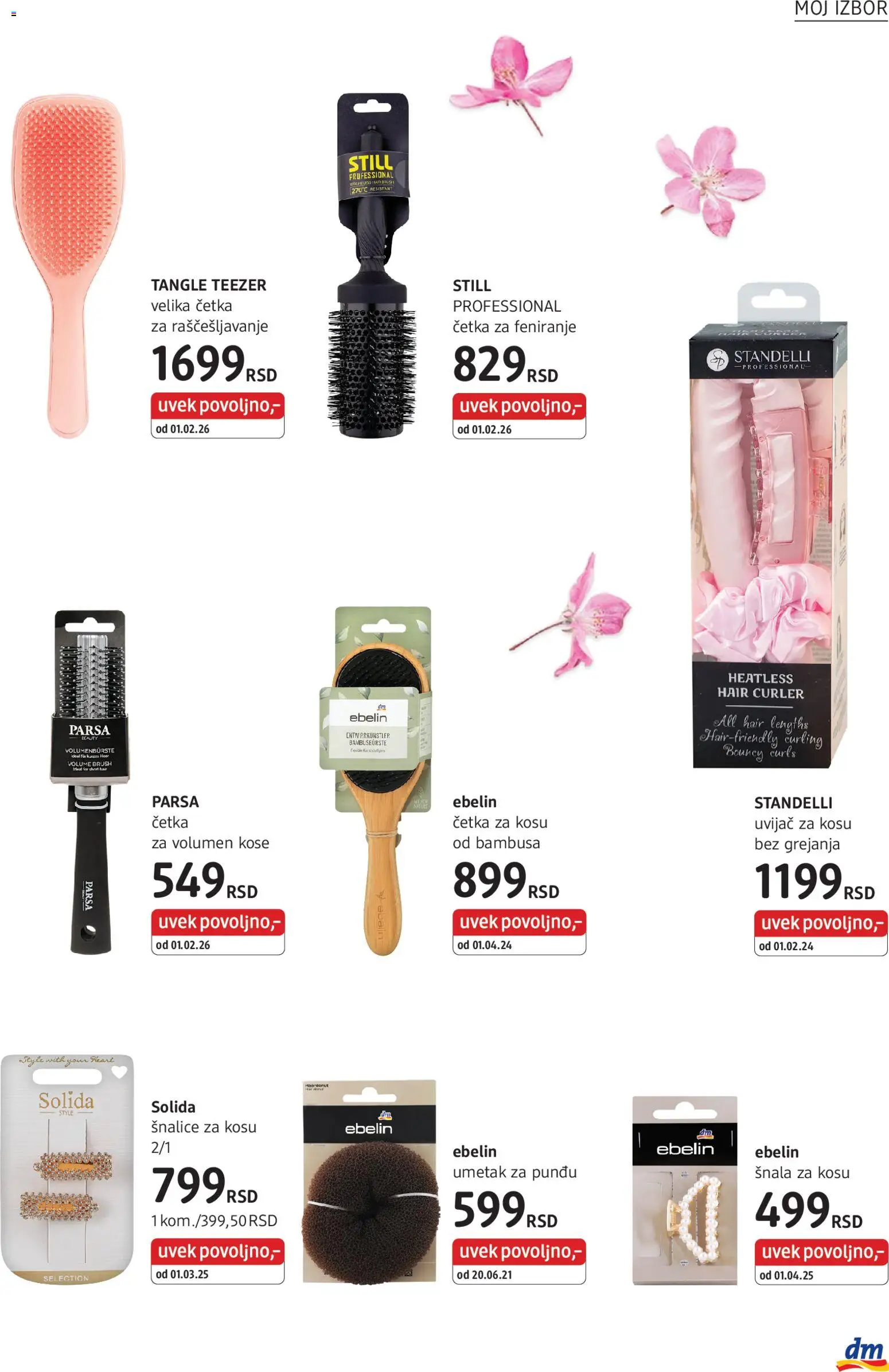DM Drogerie katalog - važi od 01.04.2026 | Strana: 7 | Proizvode: Cetka za kosu, Četka