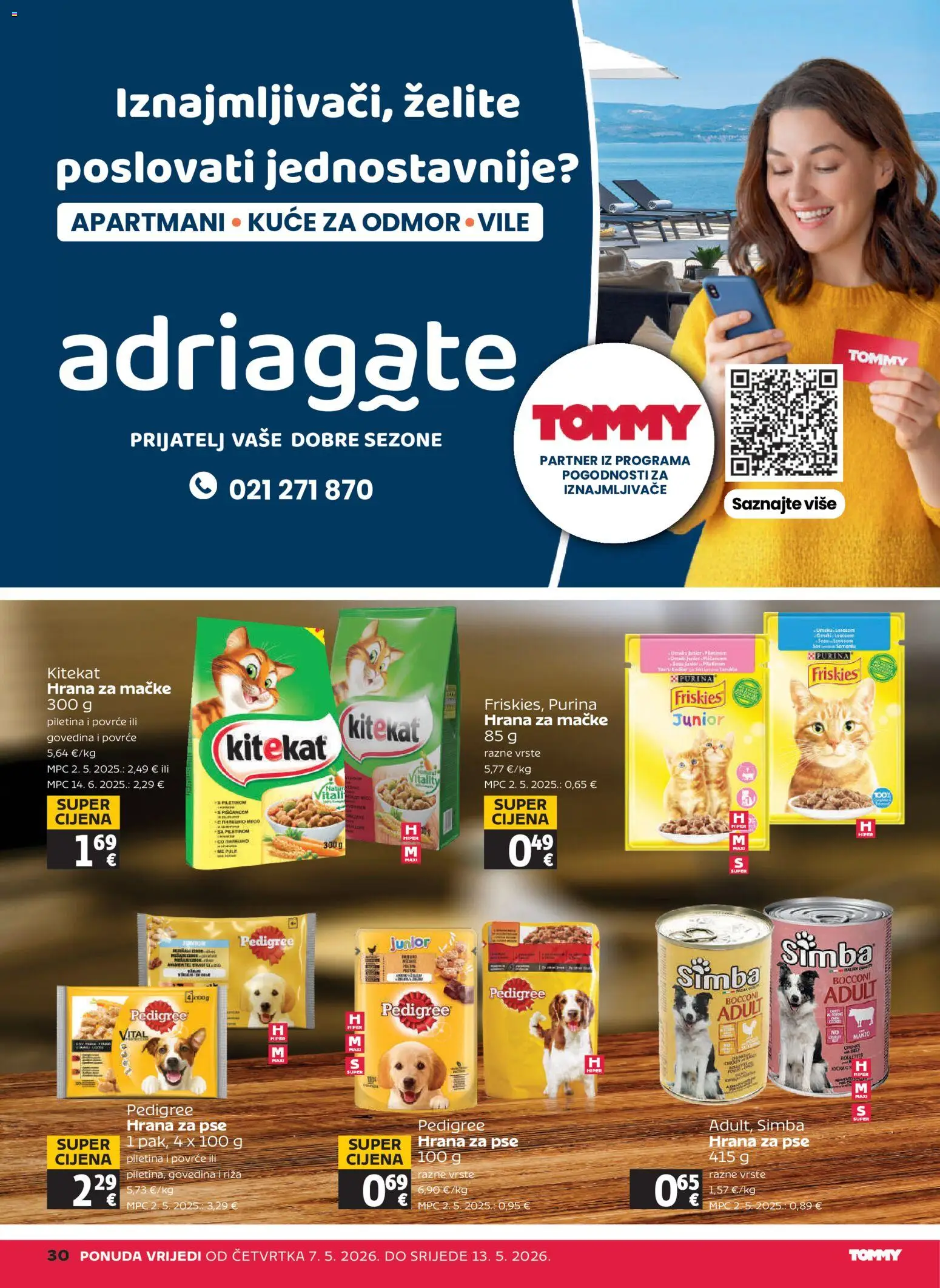 Tommy katalog | vrijedi od 07.05.2026 | Stranica: 30 | Proizvodi: Piletina, Hrana za pse, Govedina, Povrće