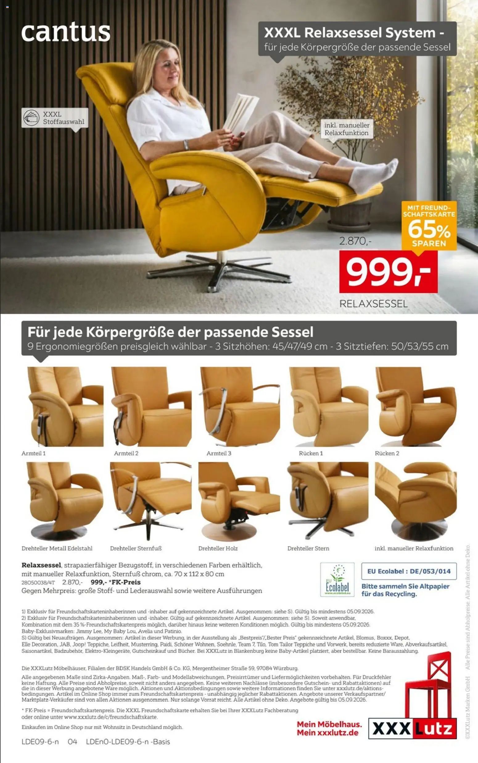 XXXLutz Bis zu 66% auf Polster – gültig ab 22.08.2026 | Seite: 5 | Produkte: Relaxsessel, Sessel
