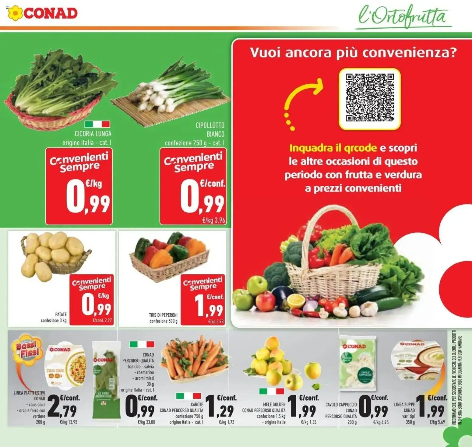 Volantino Conad dal 26/08/2026 > Anteprima | Pagina: 15 | Prodotti: Patate, Verdure, Frutta, Farro