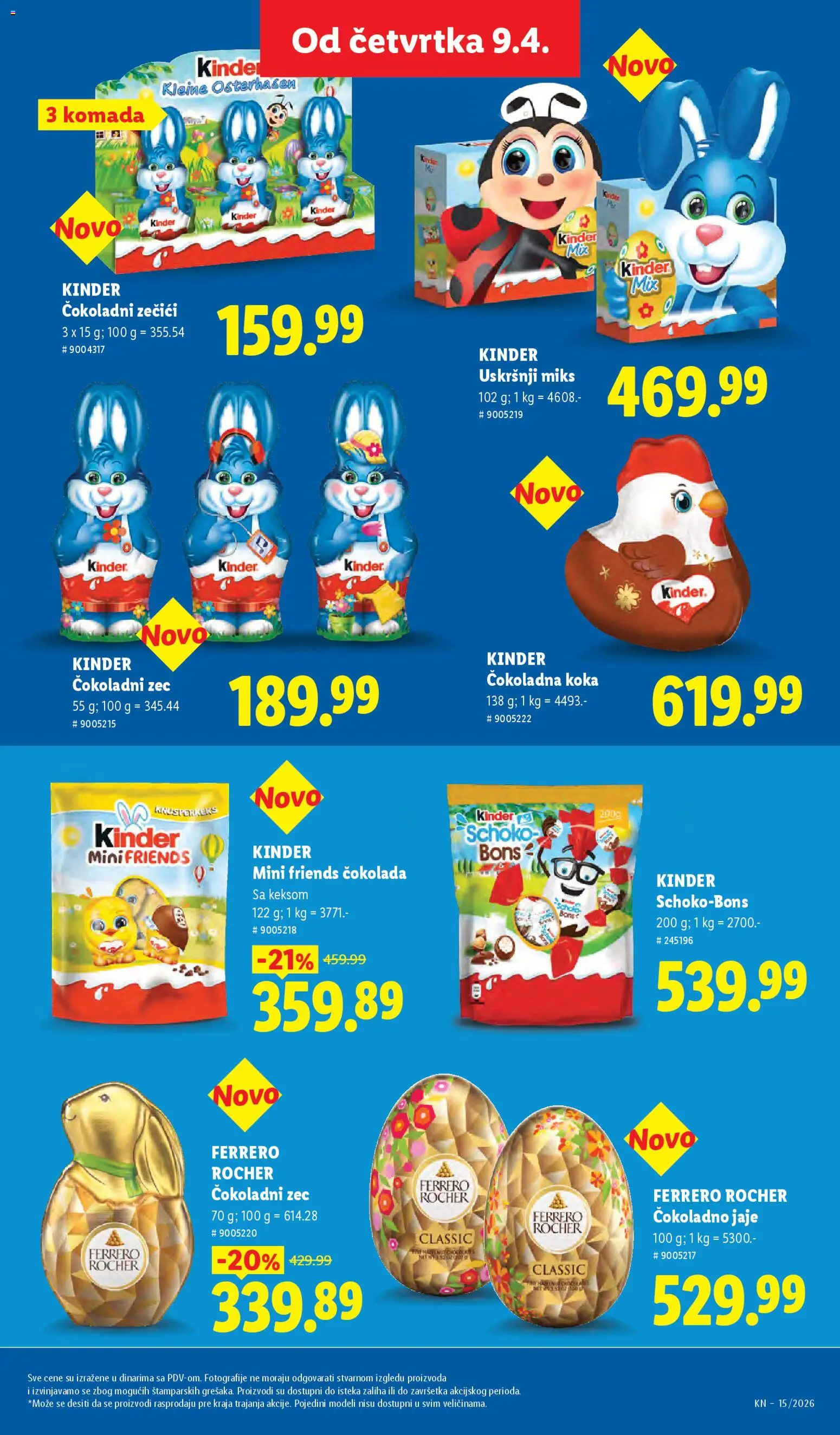 Lidl katalog - važi od 09.04.2026 | Strana: 71 | Proizvode: Ferrero Rocher, Čokoladno jaje, Čokolada, Ferrero