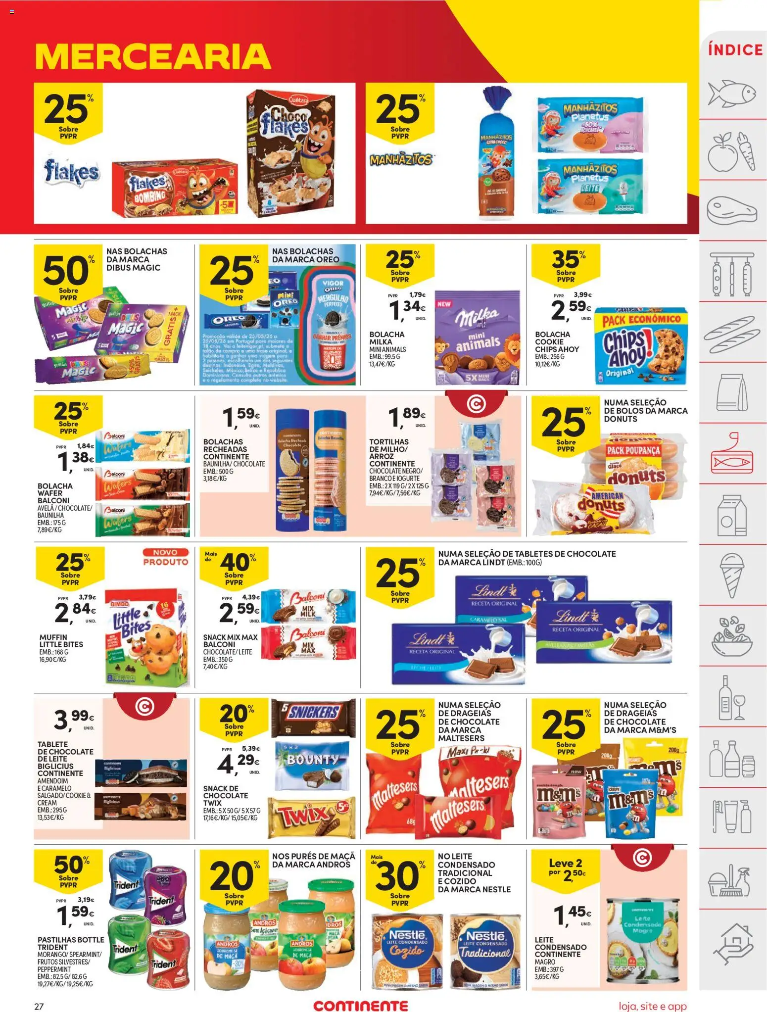 Continente folheto │ válido de 04/08/2026 | Página: 27 | Produtos: Leite, Iogurte, Nestlé, Maça