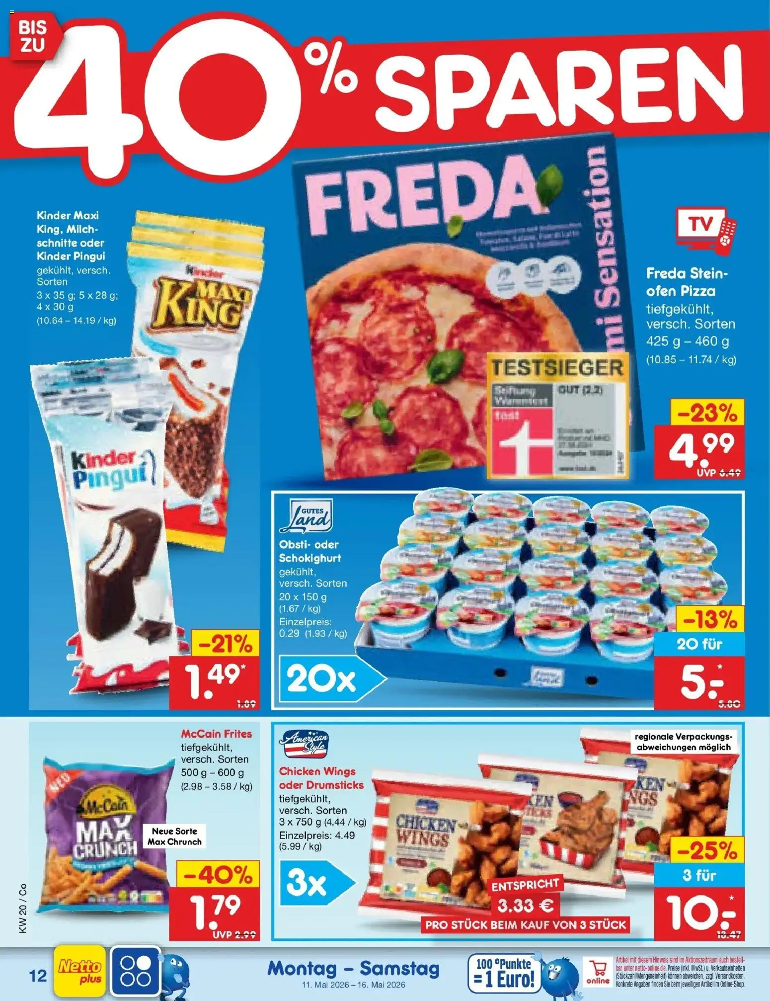 Netto Marken-Discount Prospekt Bitterfeld-Wolfen	 – gültig ab 10.05.2026 | Seite: 13 | Produkte: Ofen, Milch, McCain, Pizza