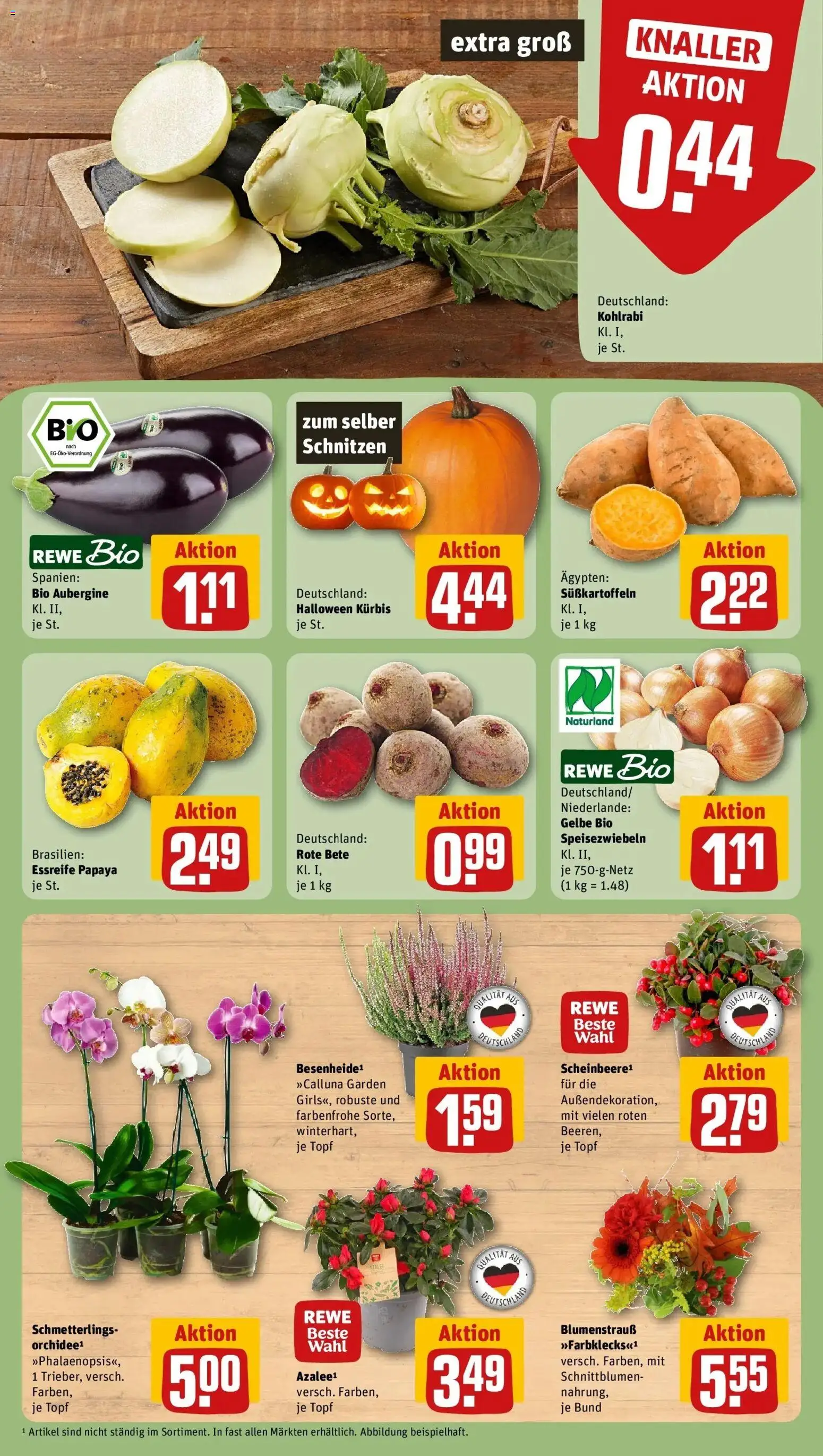 REWE Prospekt ab 12.10.2026 zum Blättern » Angebote | Seite: 5 | Produkte: Kohlrabi, Aubergine, Kürbis