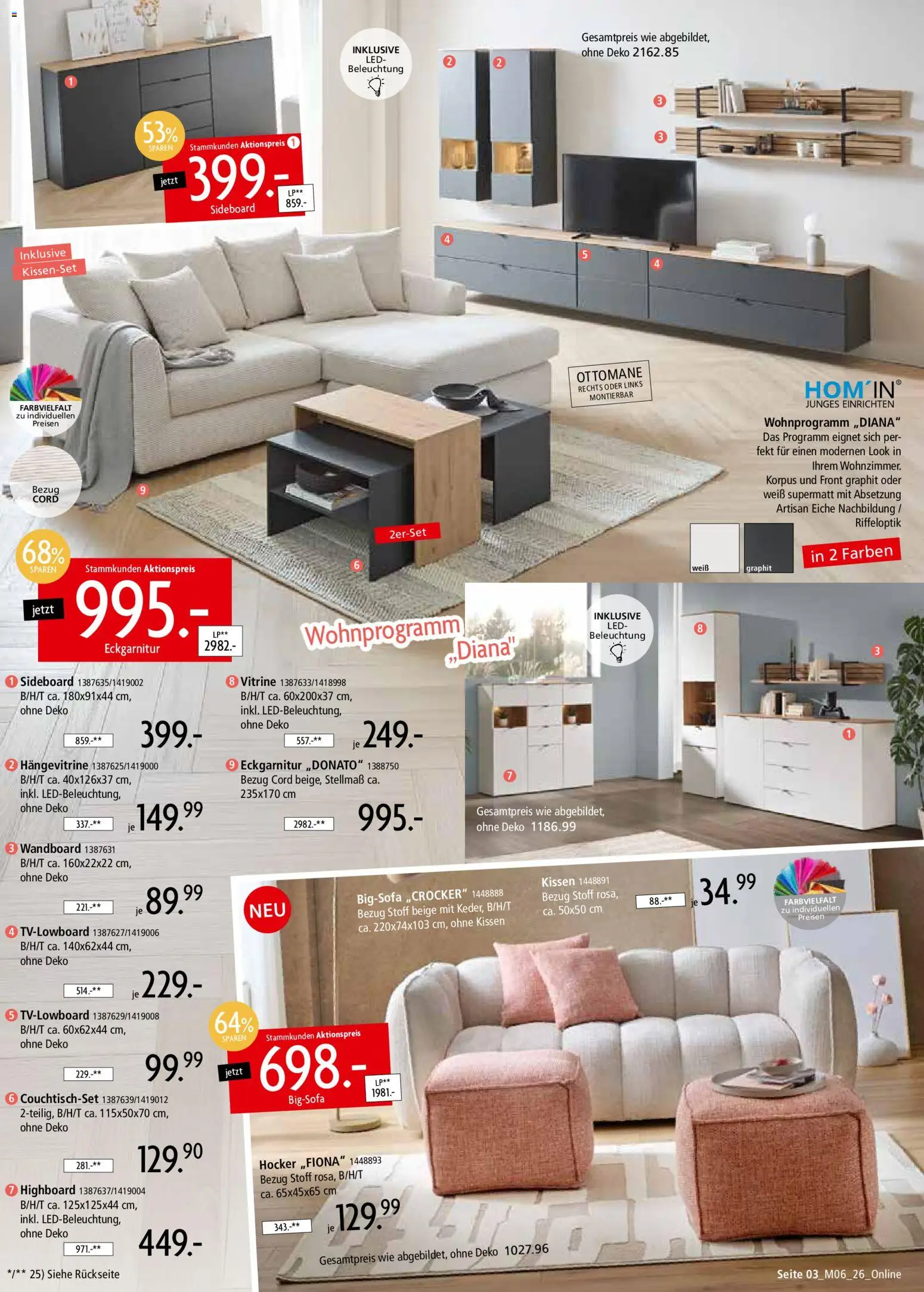 Zurbrüggen Z2-unschlagbar günstig – gültig ab 01.05.2026 | Seite: 3 | Produkte: Bigsofa, Hocker, Wandboard, Kissen