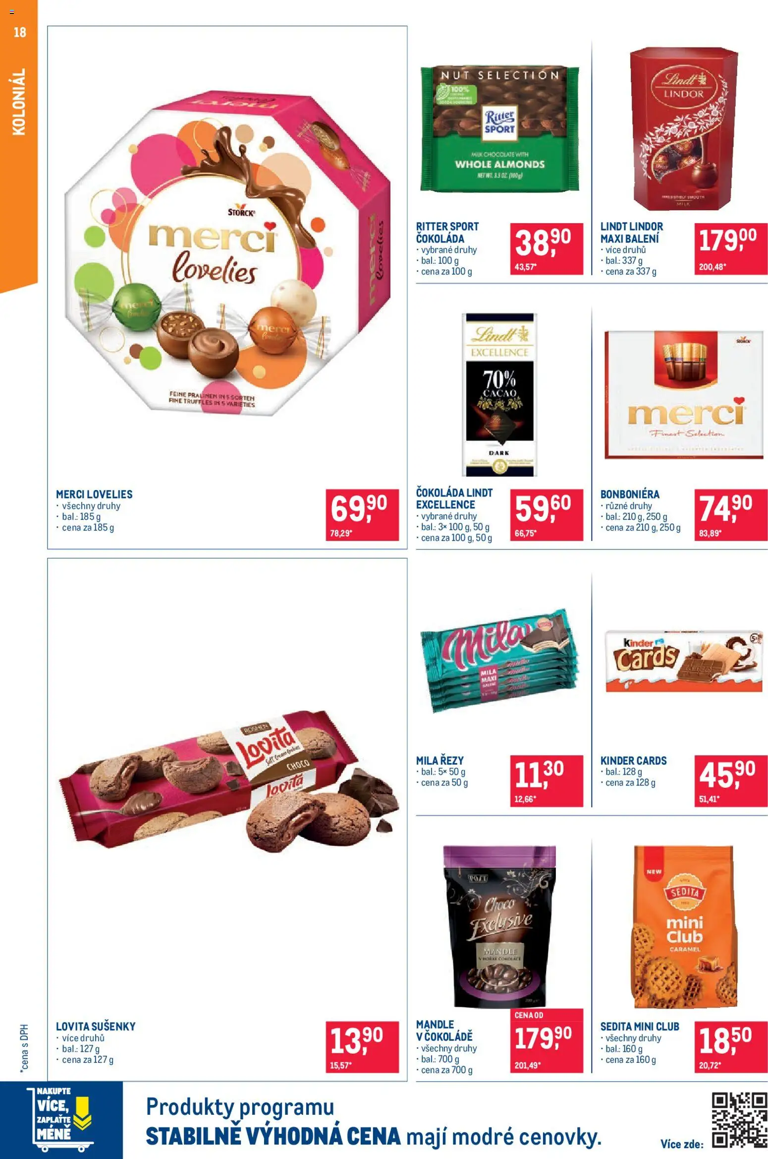 Makro leták - Pro milovníky jídla od 26.08.2026 | Strana: 18 | Produkty: Merci, Ritter Sport, Mila, Kinder