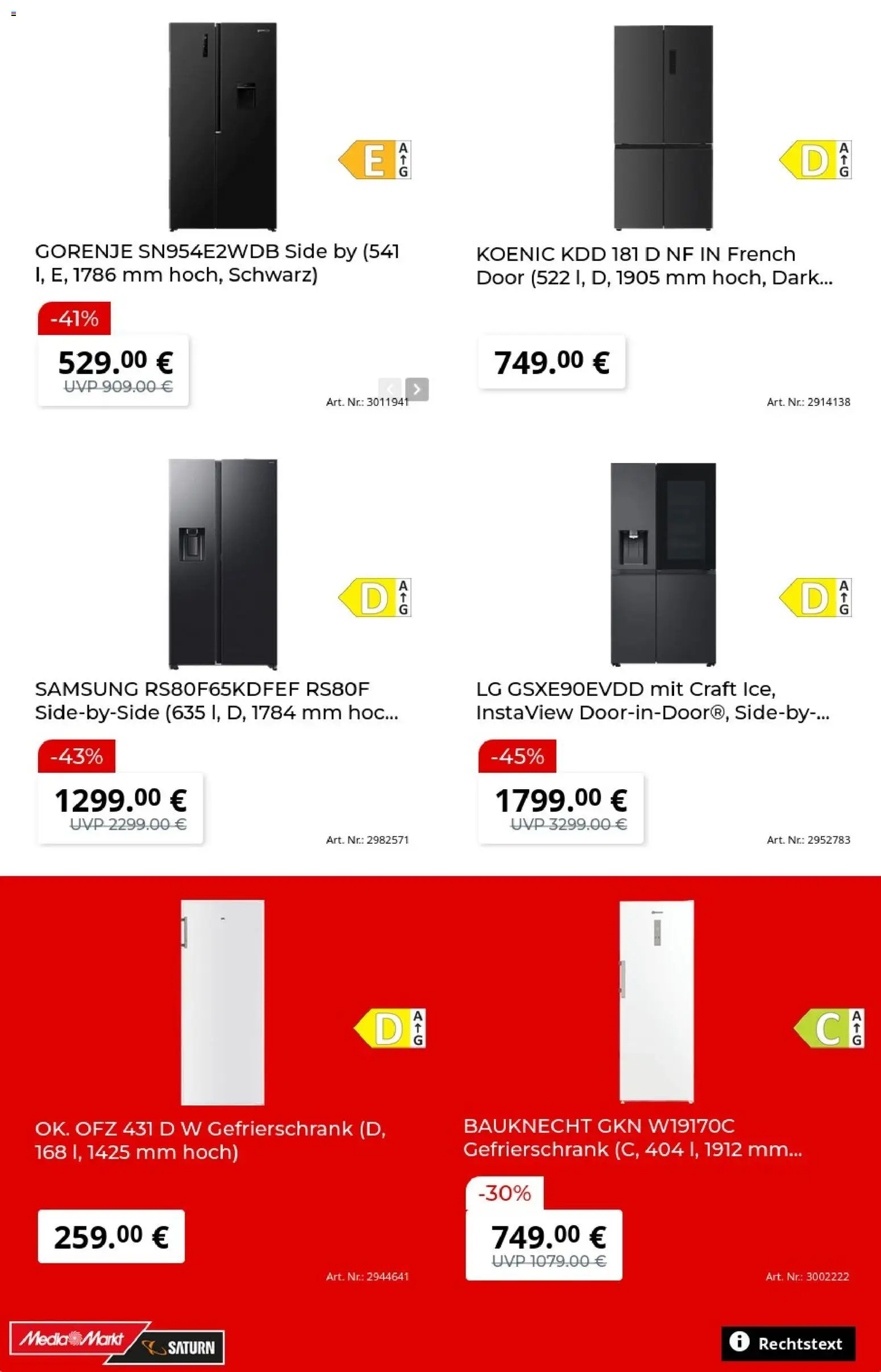 Media Markt Prospekt – gültig ab 10.08.2026 | Seite: 5 | Produkte: LG, Gorenje, Gefrierschrank, Samsung