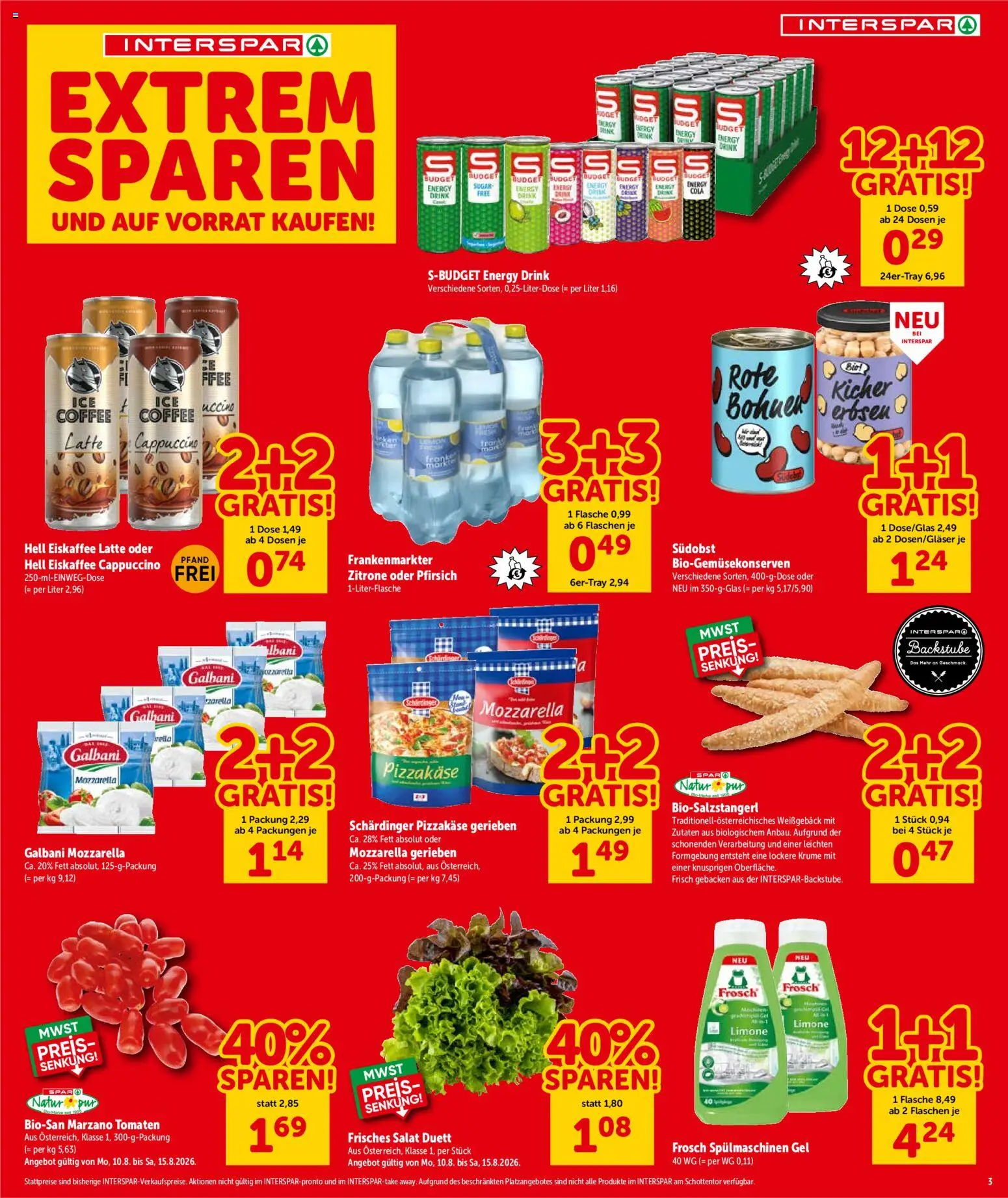 Interspar - Flugblatt gültig ab 13.08.2026 | Seite: 3 | Produkte: Salat, Zitrone, Zutaten, Eiskaffee